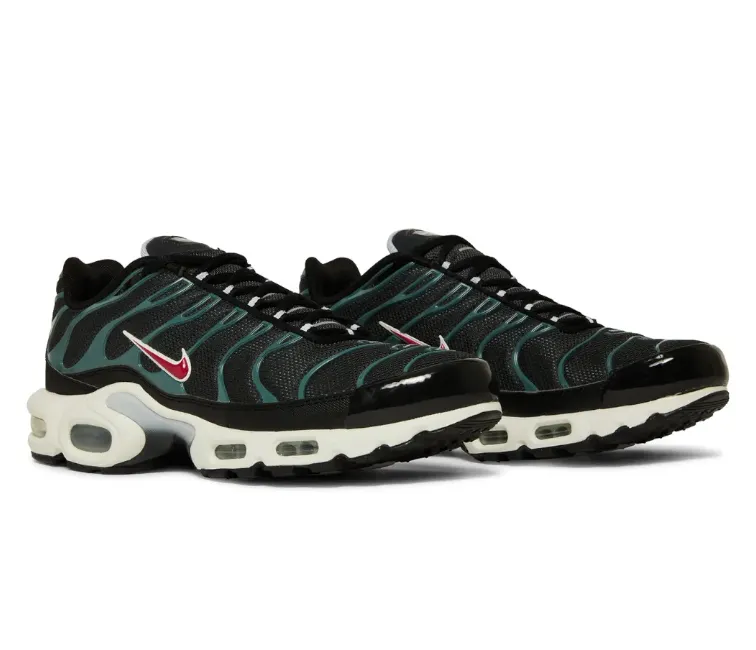 Gusseted Tongue Design Neutral Frame Men's Nike Air Max Plus TN (Anthracite/Teal)