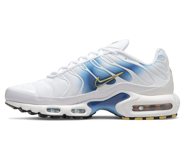 Flat Comfort Men's Nike Air Max Plus TN "Energy" (White/Blue Jay)
