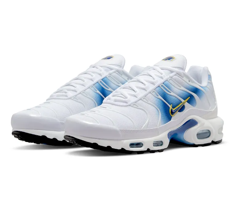 Stretch tongue Smooth Support Men's Nike Air Max Plus TN "Energy" (White/Blue Jay)