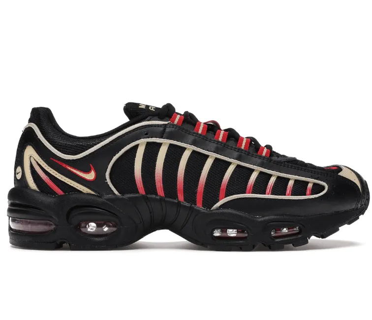 Low Profile Cushioning Men's Nike Air Max Tailwind IV (Black/Gold-Red)