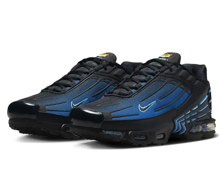 Men's Nike Air Max TN III (Black/University Blue) Gel Infused Heel Pad Strong Stride
