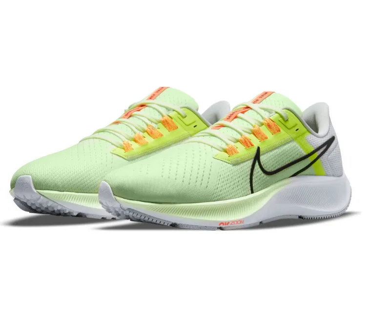 Men's Nike Air Zoom Pegasus 38 (Volt/Black) Abrasion Resistant Outsole