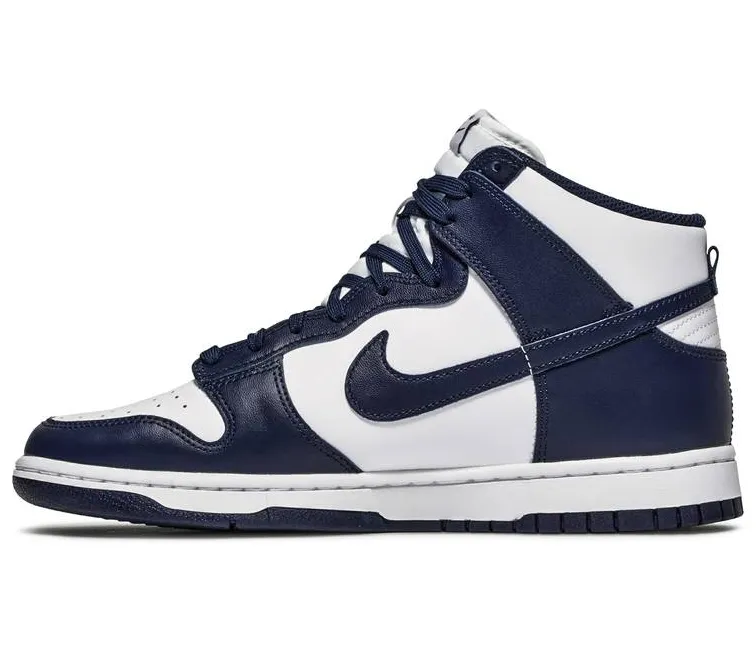 Men's Nike Dunk High Retro (Midnight Navy) Smooth Lines Shock Vibe