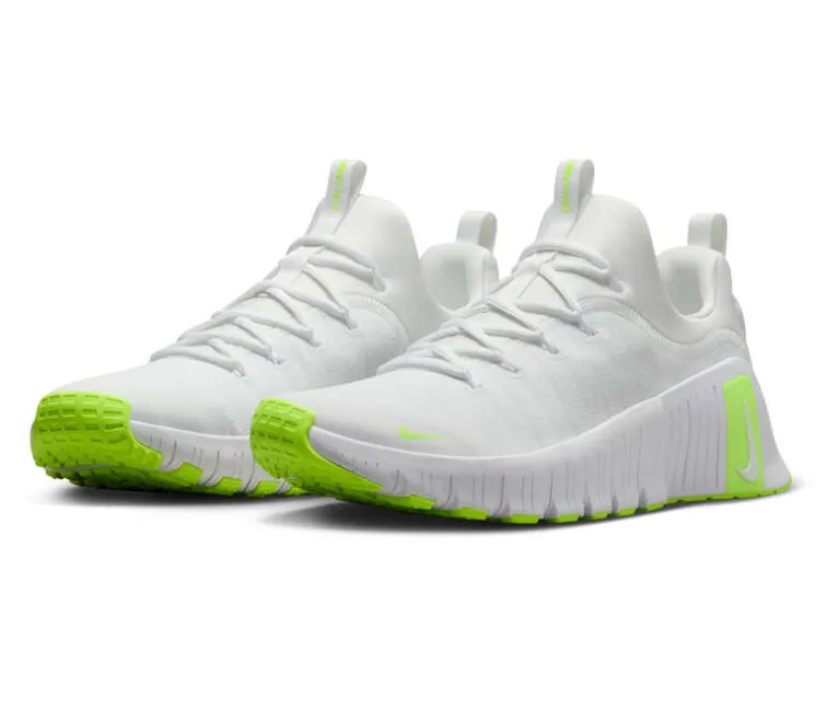 Men??s Nike Free Metcon 6 (White/Volt) Comfortable Stride Anatomical Toe Box