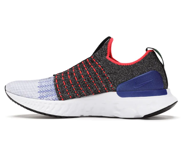 Men's Nike React Phantom Run (White/Red/Racer Blue) Grip Tread Pattern Water Resistant Breathable