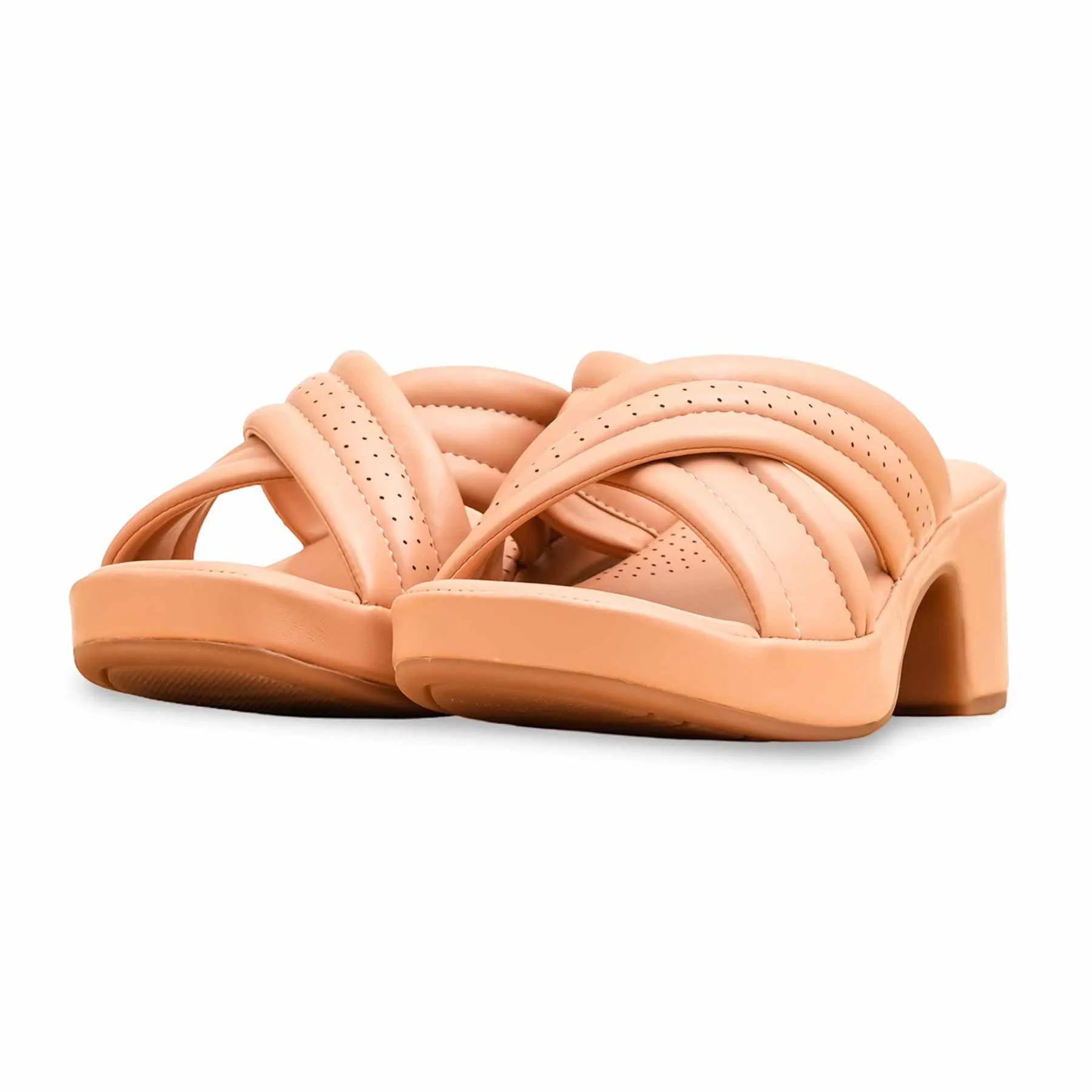 Peach Formal Slipper For Ladies PU0619 Refined Comfort