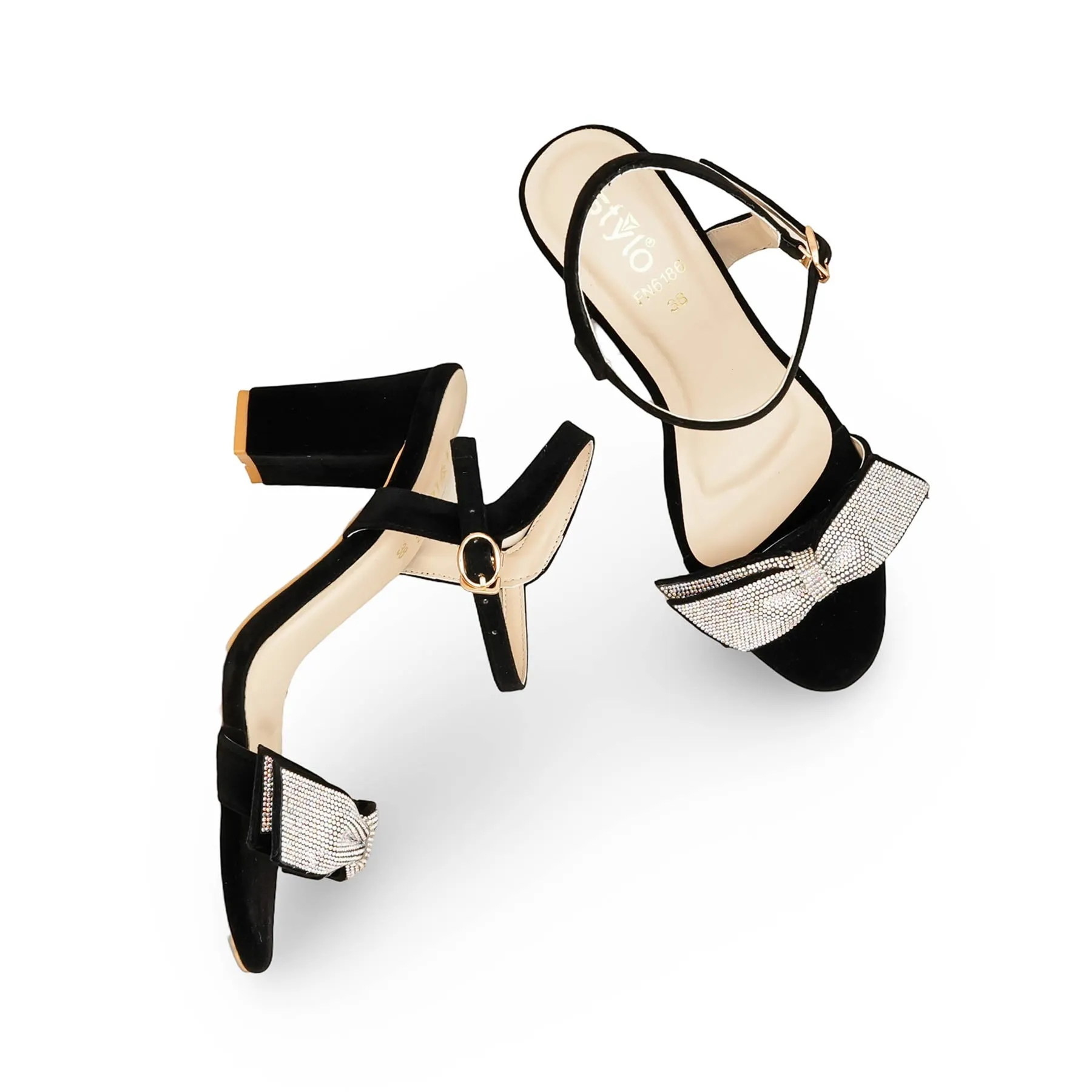 Milan Mood Black Fancy Sandal For Ladies FN6186