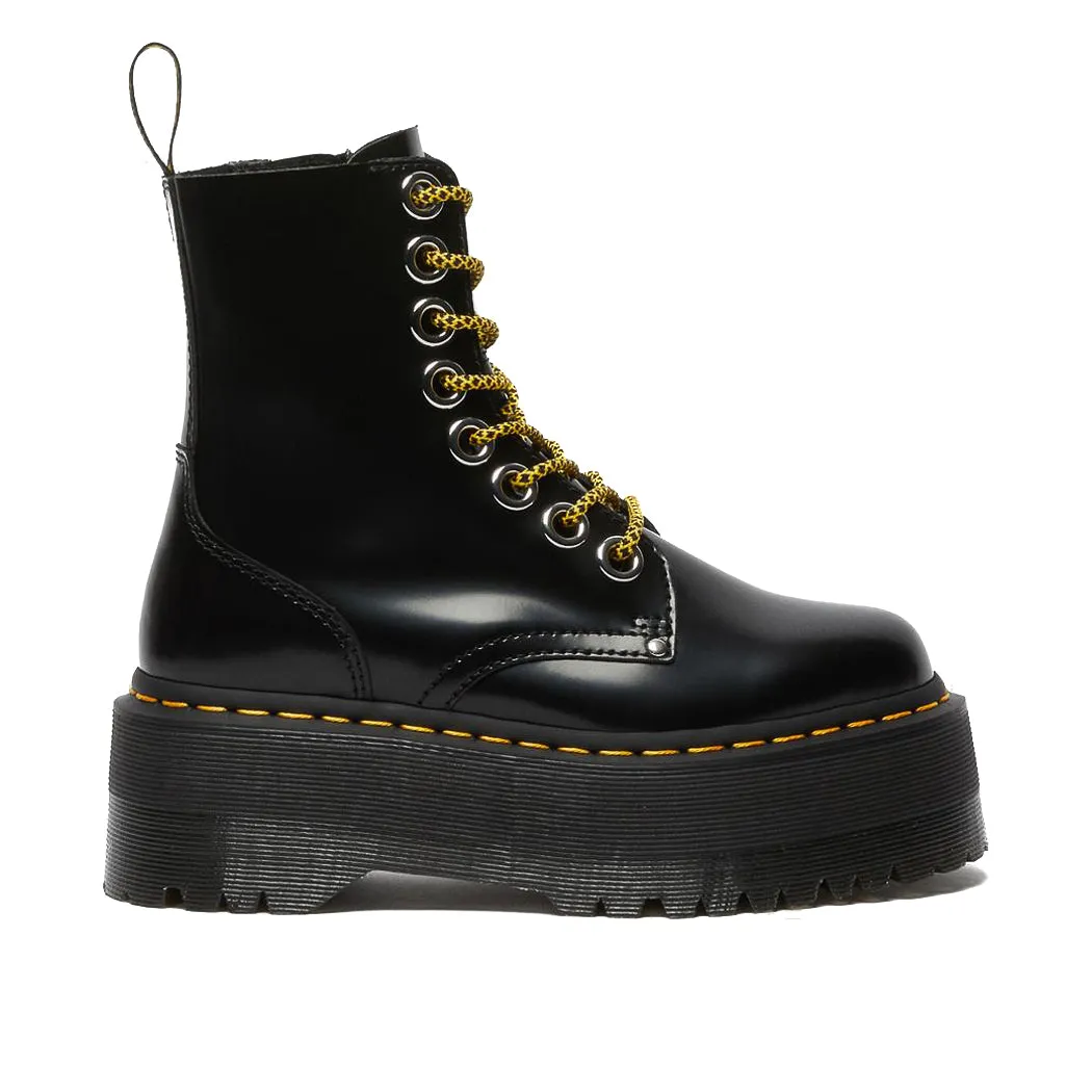 Womens Dr. Martens Vegan Jadon Max Platform 'Black Oxford' Minimal Weight Mud Resistant Hiking Trails