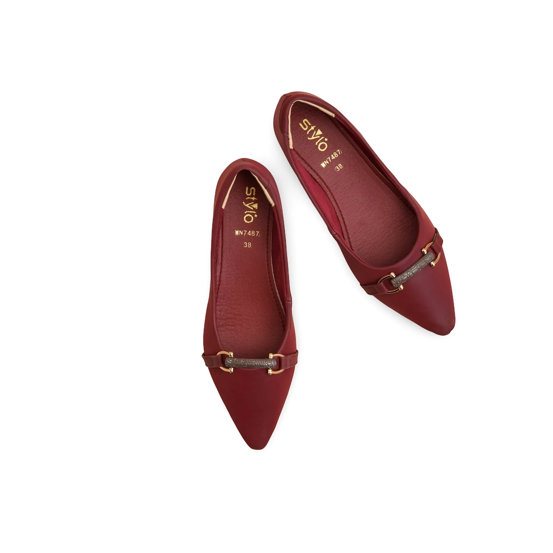 Easy Fit Shoes Maroon Court Shoes WN7487