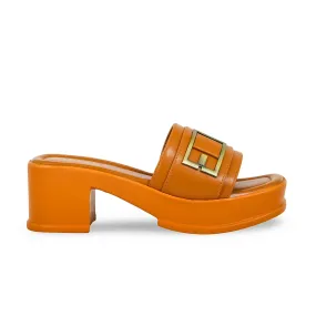 Stylish Heel All-day Comfort Mustard Formal Slipper PU0526