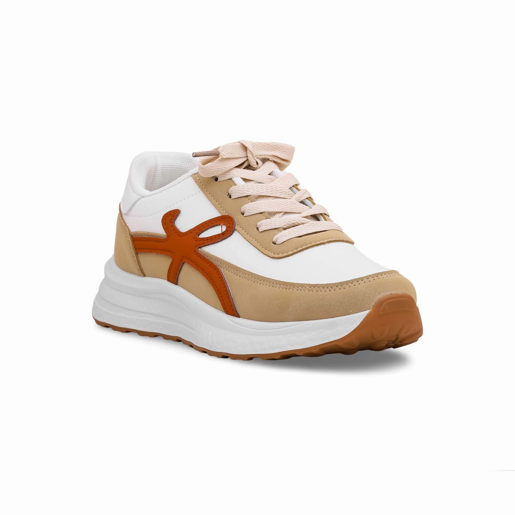 Beige Casual Sneaker AT7228 Padded Tongue Construction