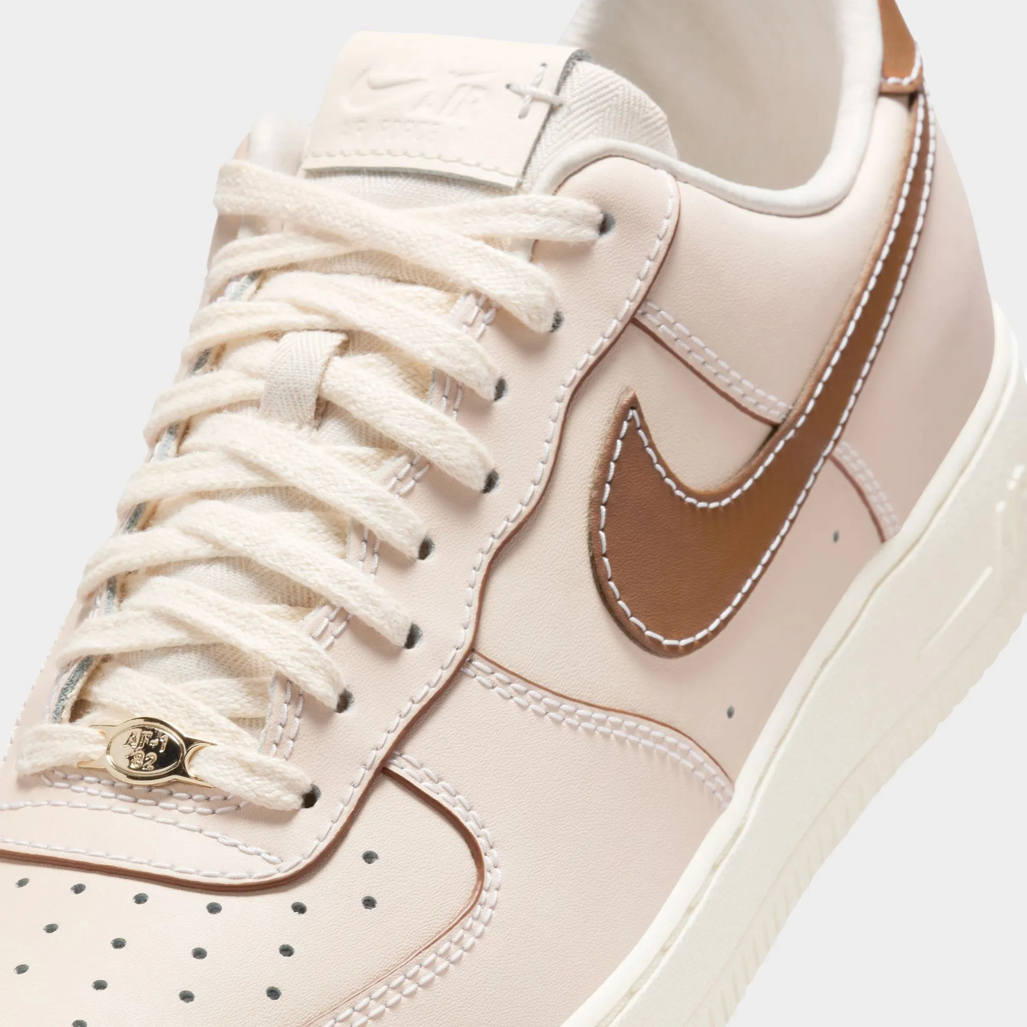 Double Stitched Strong Stitching Nike Air Force 1 '07 Pearl White / Light British Tan - Pale Ivory