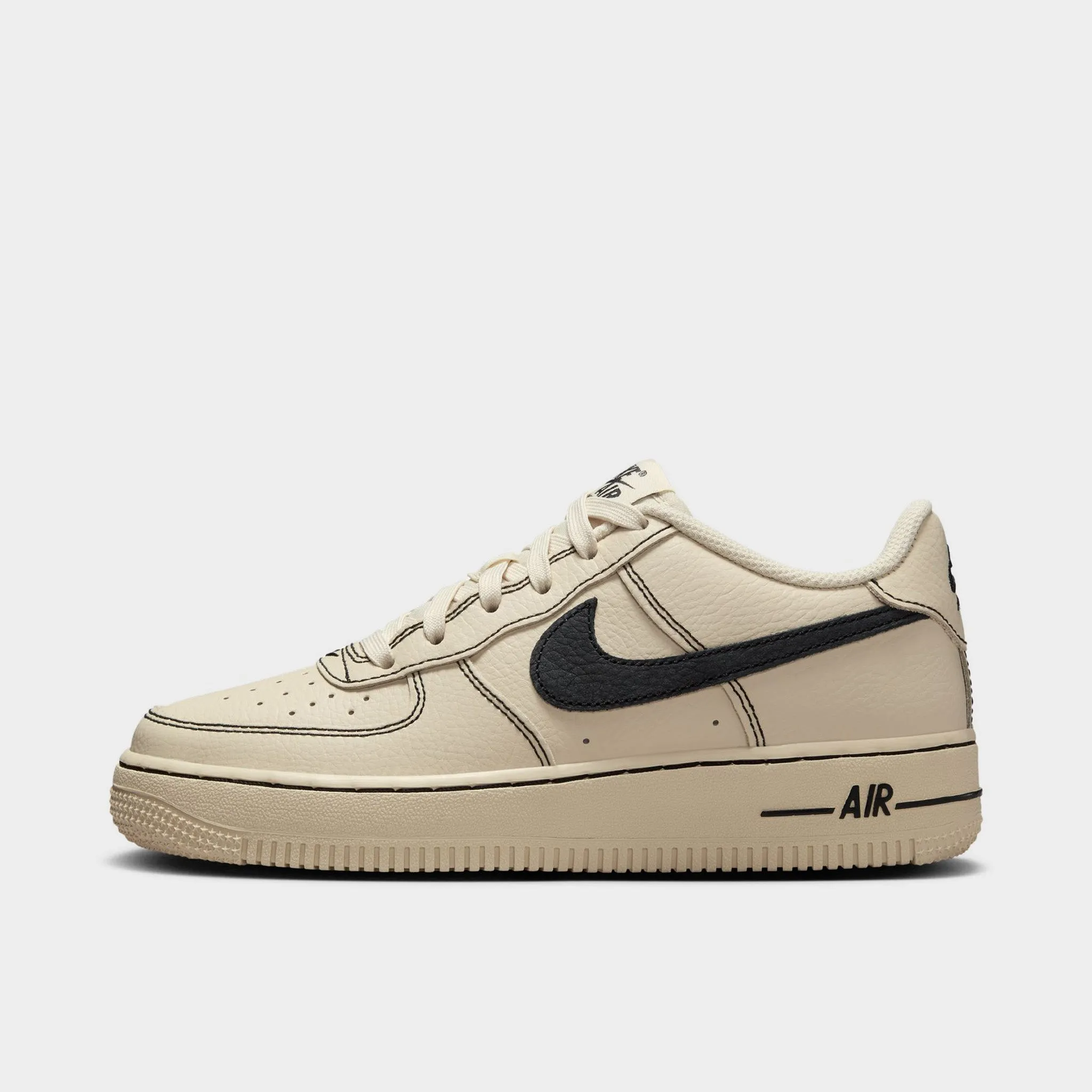 Puncture Resistant Plate Style Neutral Nike Air Force 1 LV8 4 GS Light Khaki / Black