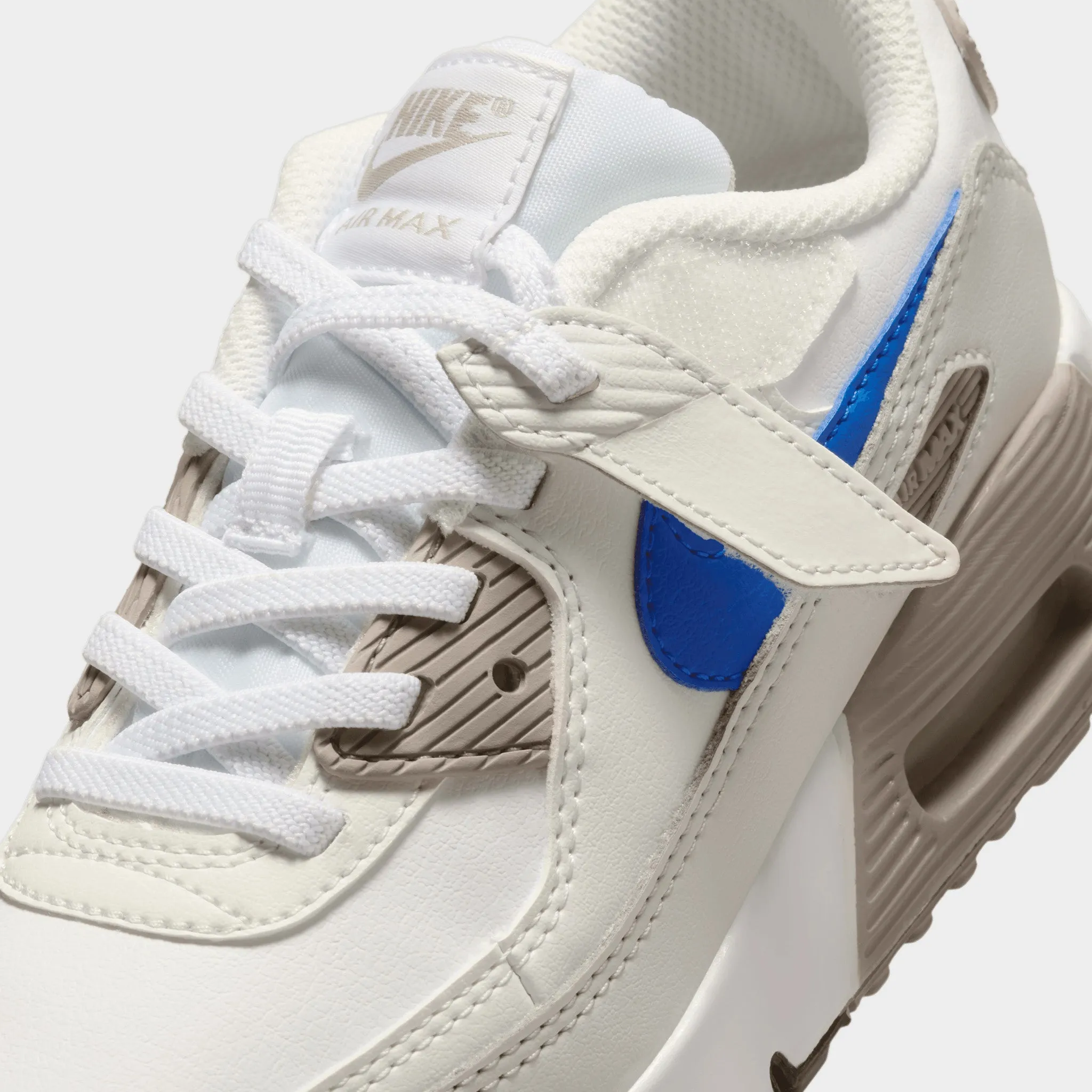 Hollowed Out Panels Nike Air Max 90 EasyOn PS White / Racer Blue - College Grey