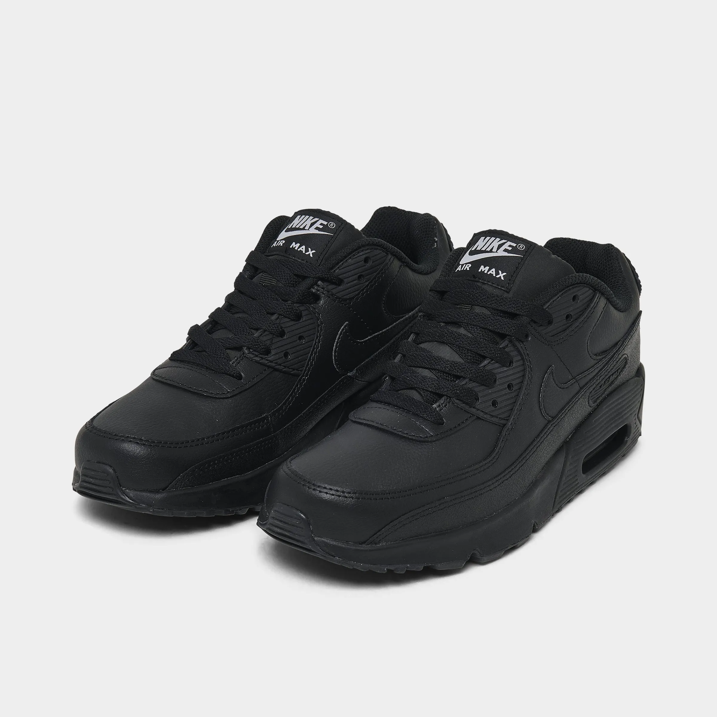 Nike Air Max 90 LTR GS Black / Black - White Elastic Gusset Tongue