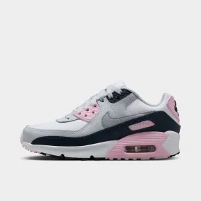 Mid   Top Maximum arch Nike Air Max 90 LTR GS White / Wolf Grey - Pink Foam