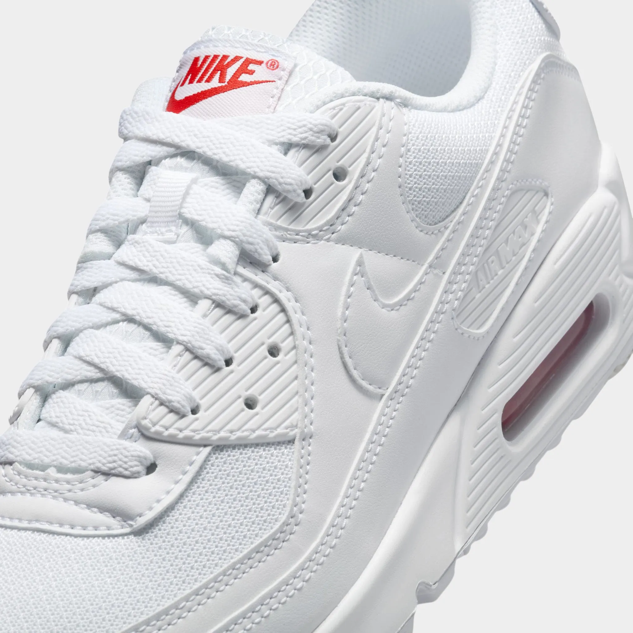 Reinforced toe cap Secure Lace Lock Nike Air Max 90 White / White Crimson