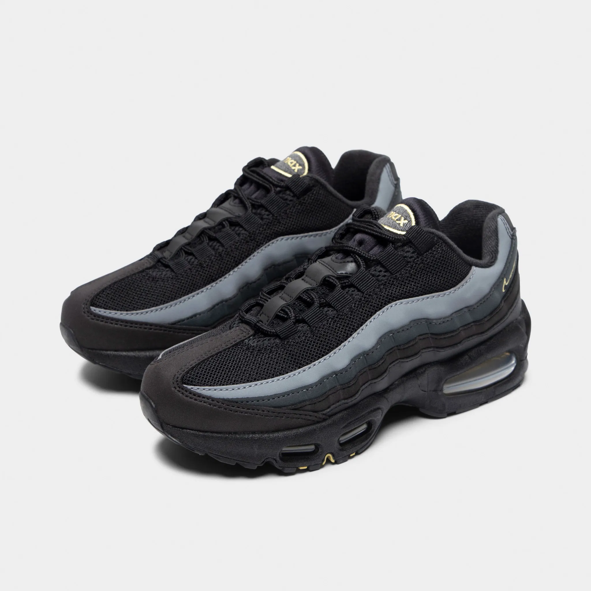 Nike Air Max 95 GS Black / Buff Gold - Anthrachite Knit Surface