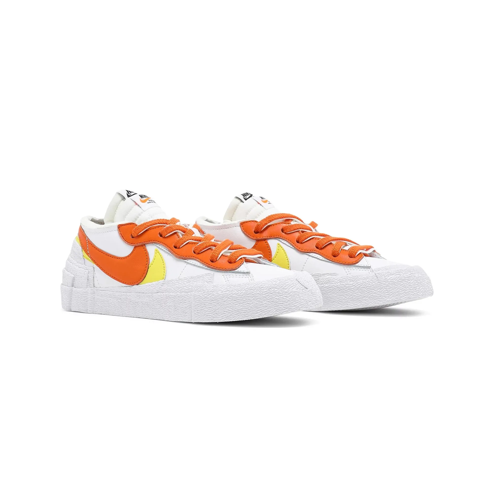 Nike Blazer Low Sacai 'White Magma Orange' (2021) Adjustable Laces