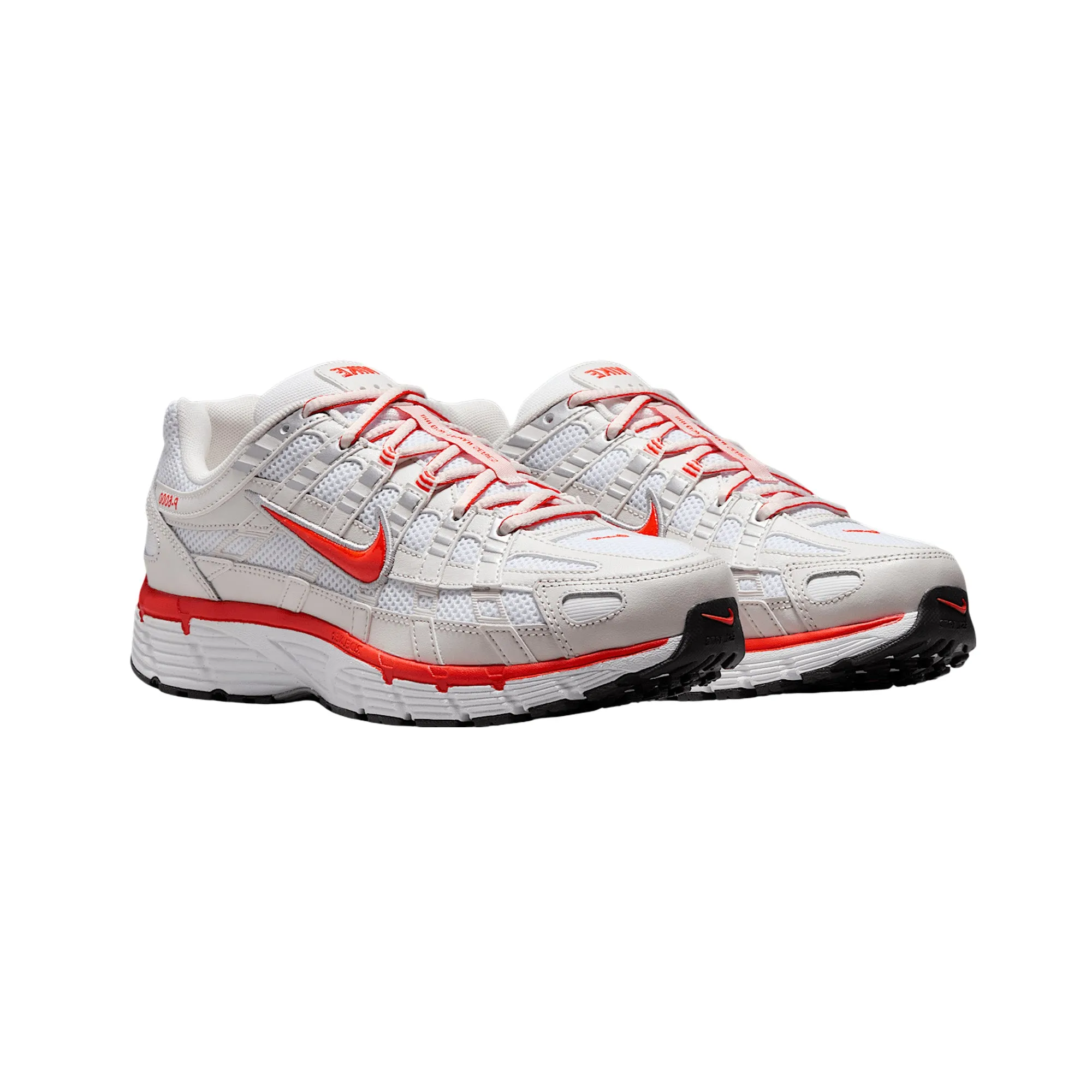 Nike P-6000 'White Platinum Tint Black Picante Red' Women's (2025) Ventilation Tech fitness walk