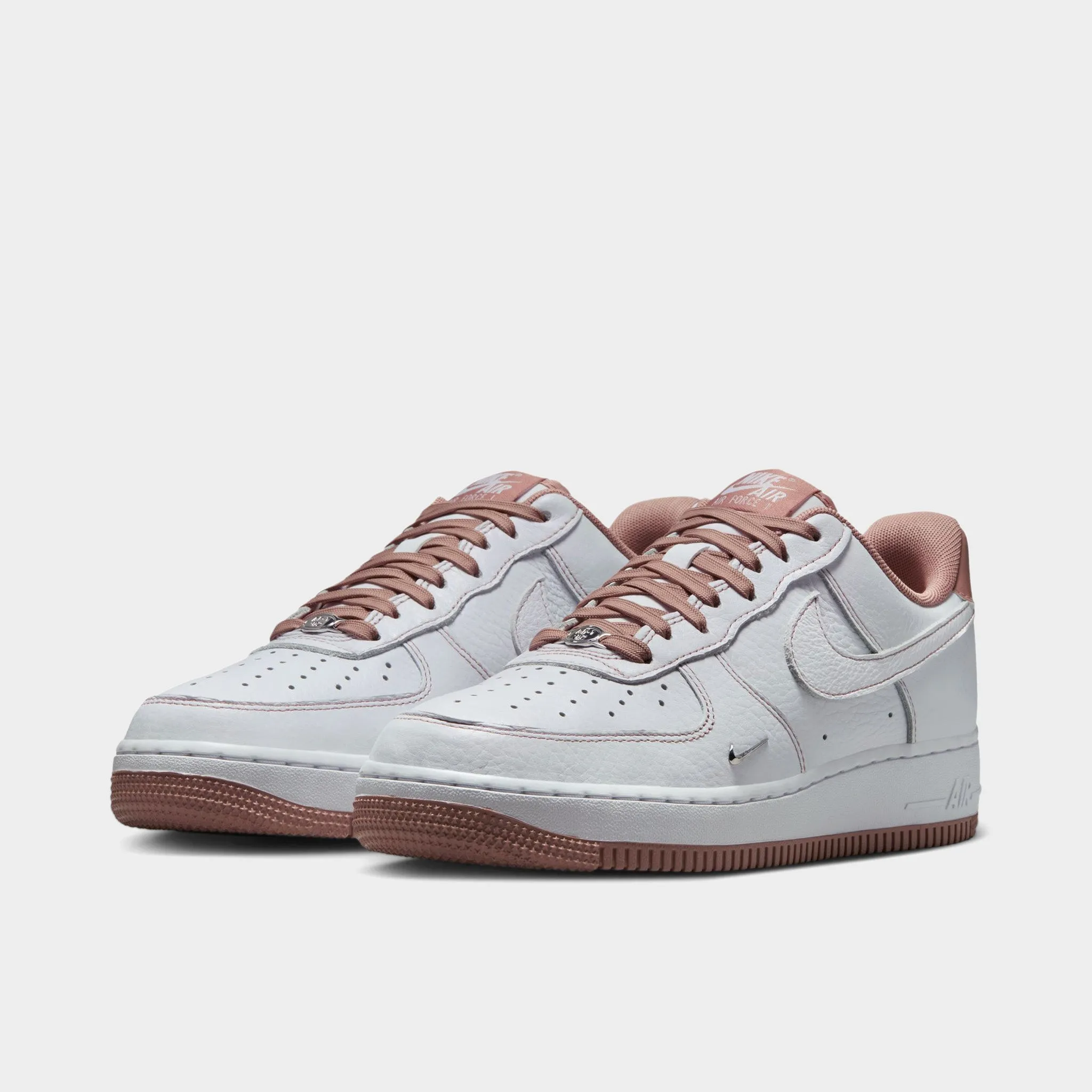 Nike Women's Air Force 1 '07 Mini Jewel White / Particle Pink - Metallic Silver Low Impact Sole