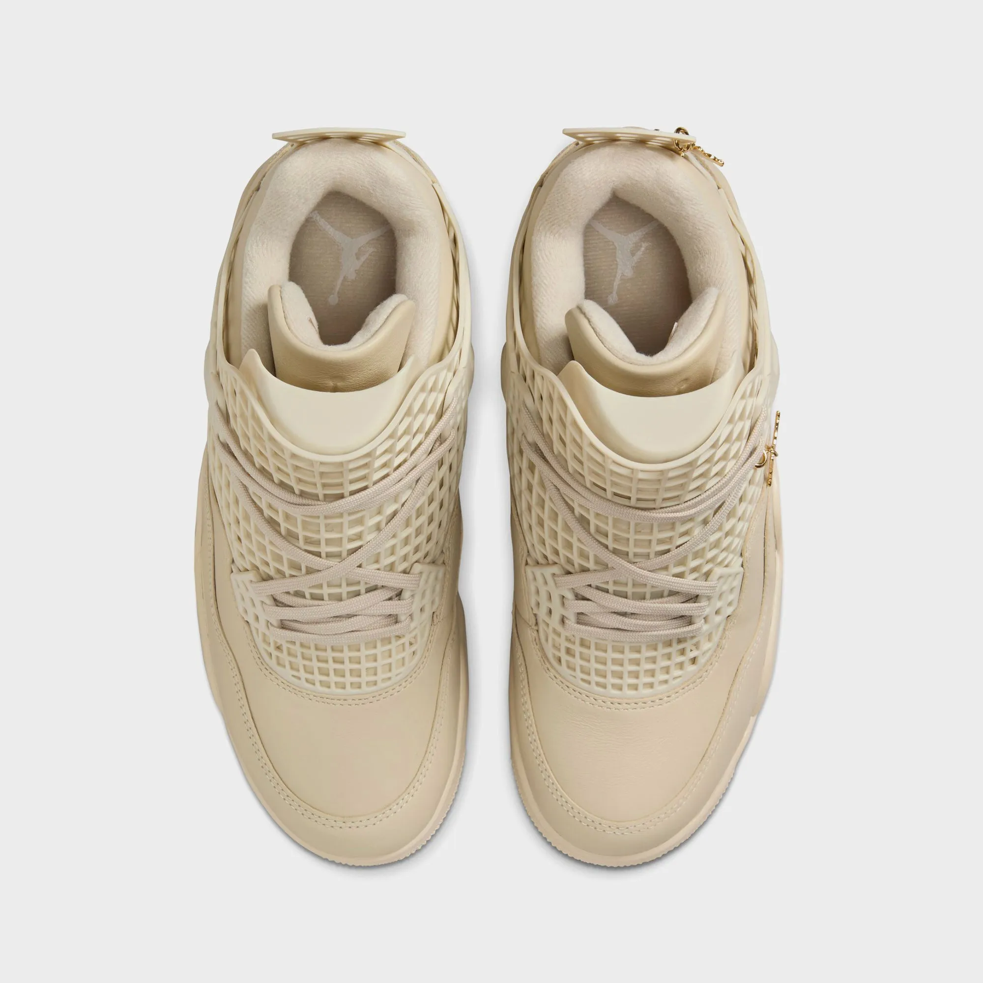 Secure Lace Lock Nike Women's Air Jordan 4 - Net Rattan / Rattan / Metallic Gold