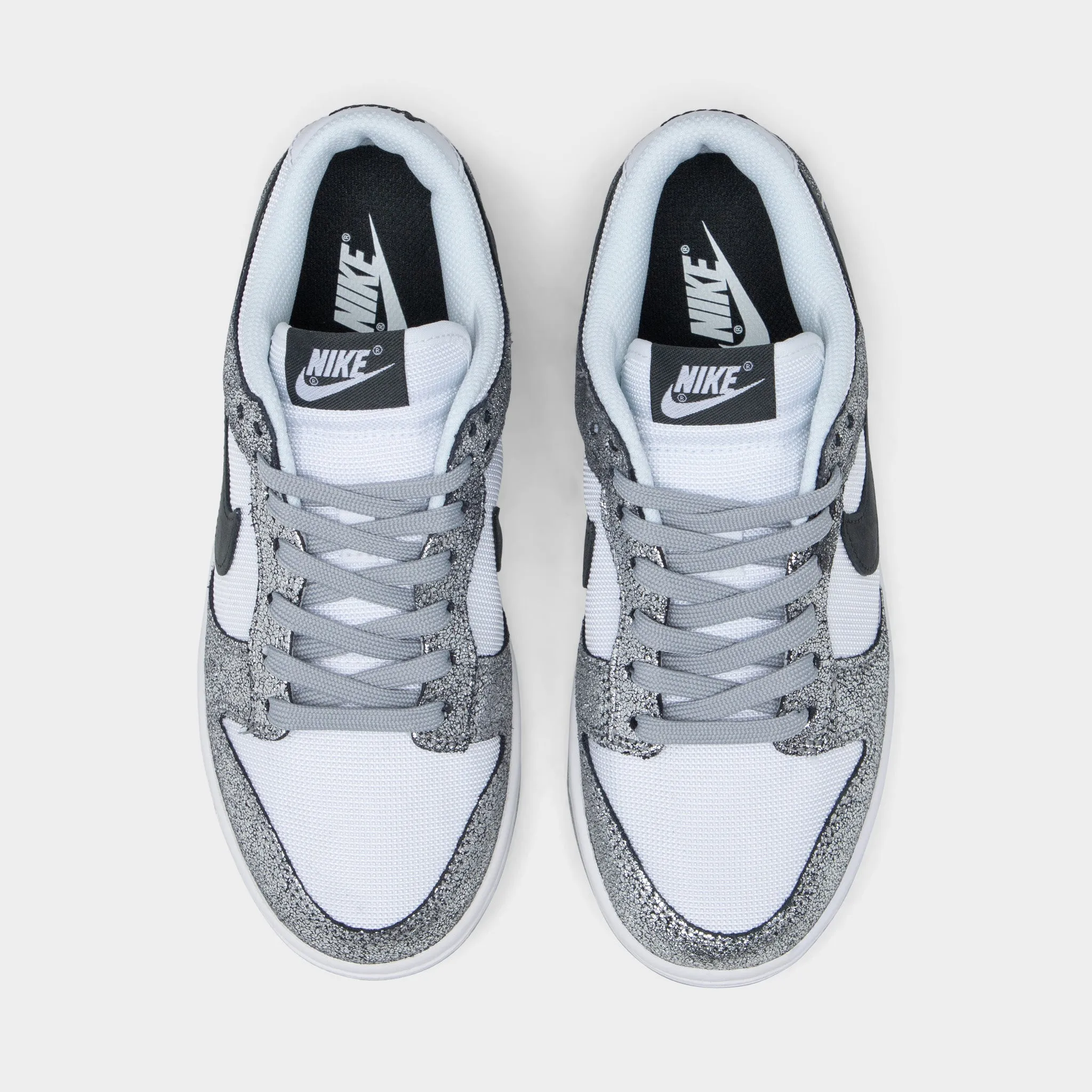 Nike Women's Dunk Low Metallic Silver / Off Noir - White Ergonomic Lasting