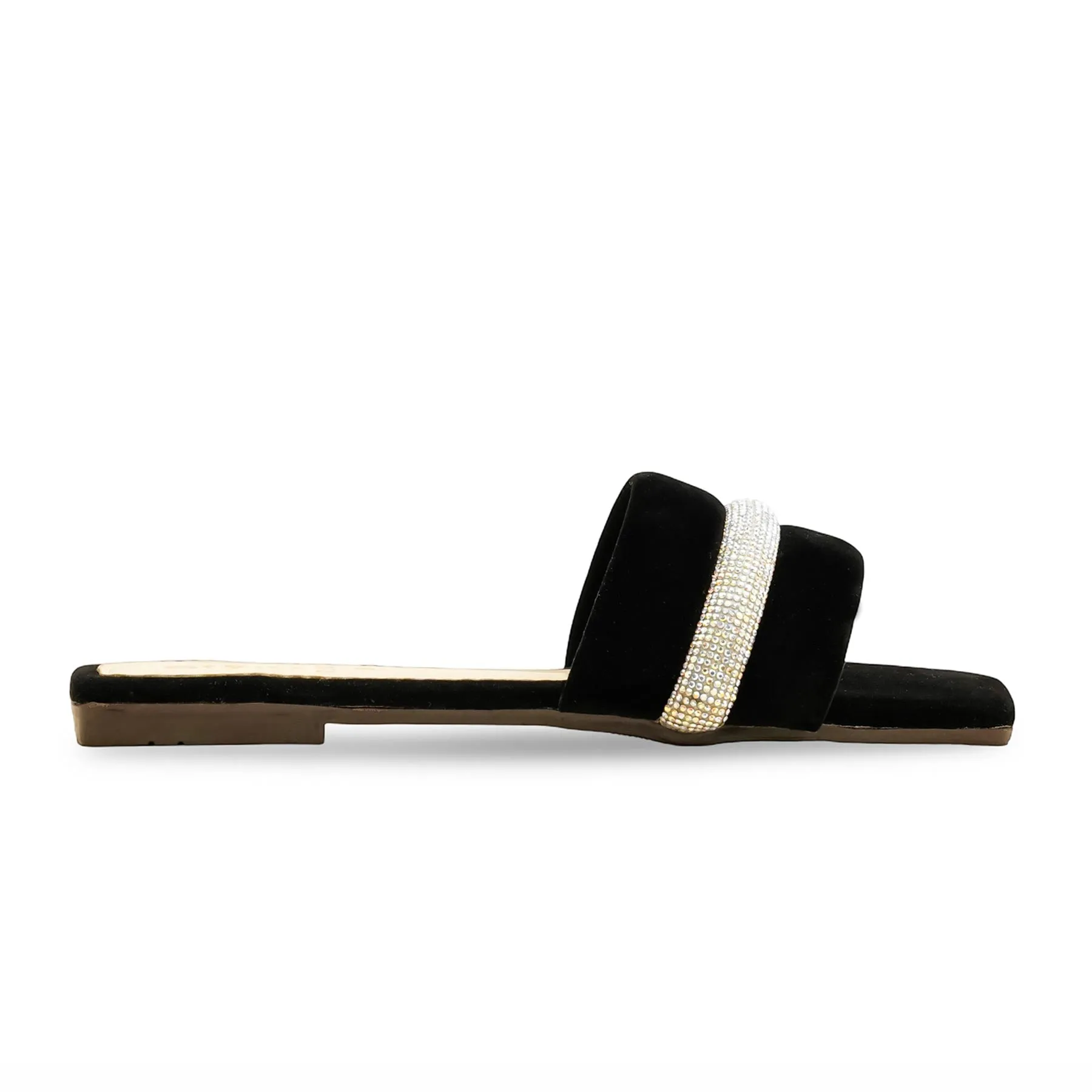 Effortless Slip Black Casual Slipper For Ladies CL2100