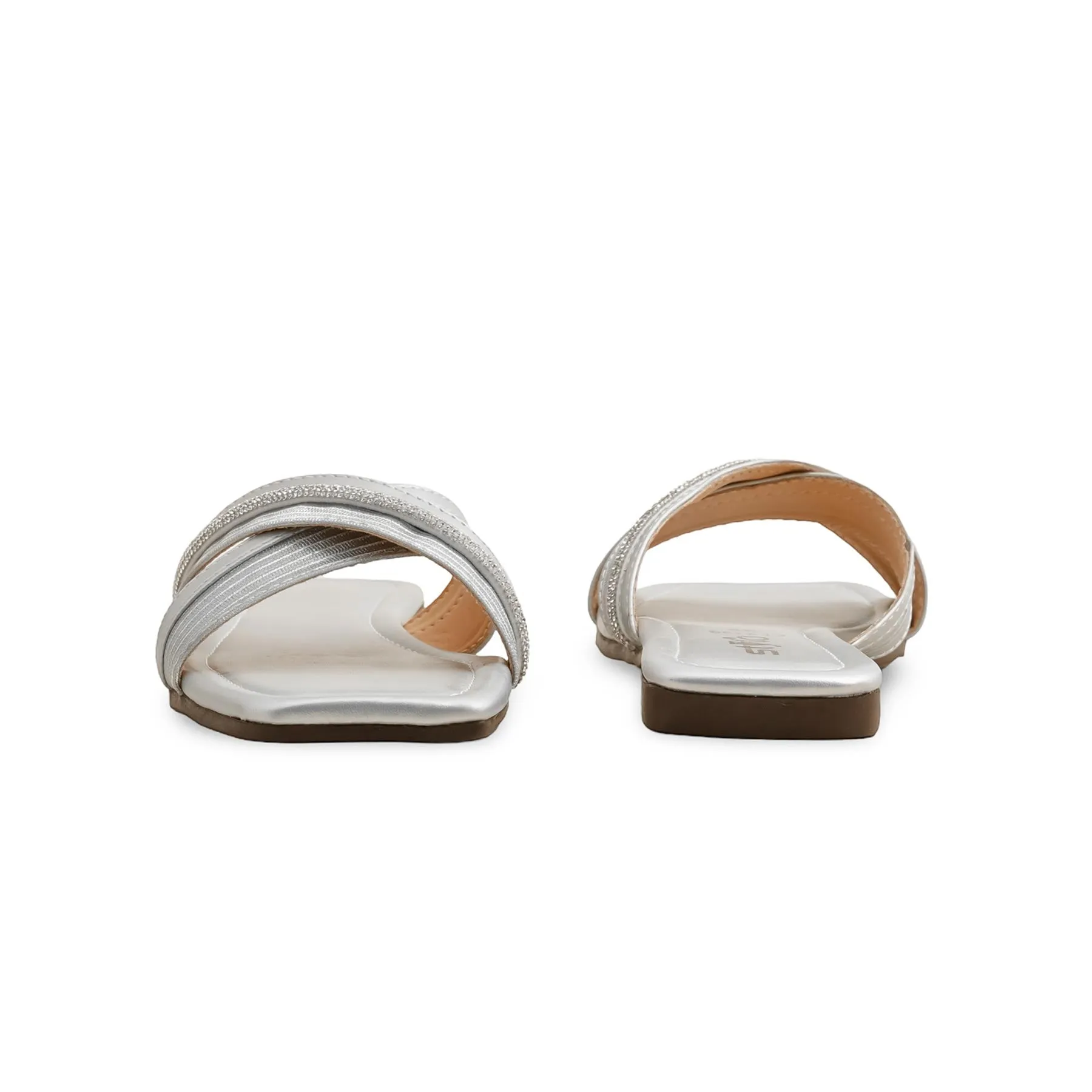 Silver Casual Women Slipper CL2139 Flexible Padding Elegant Look