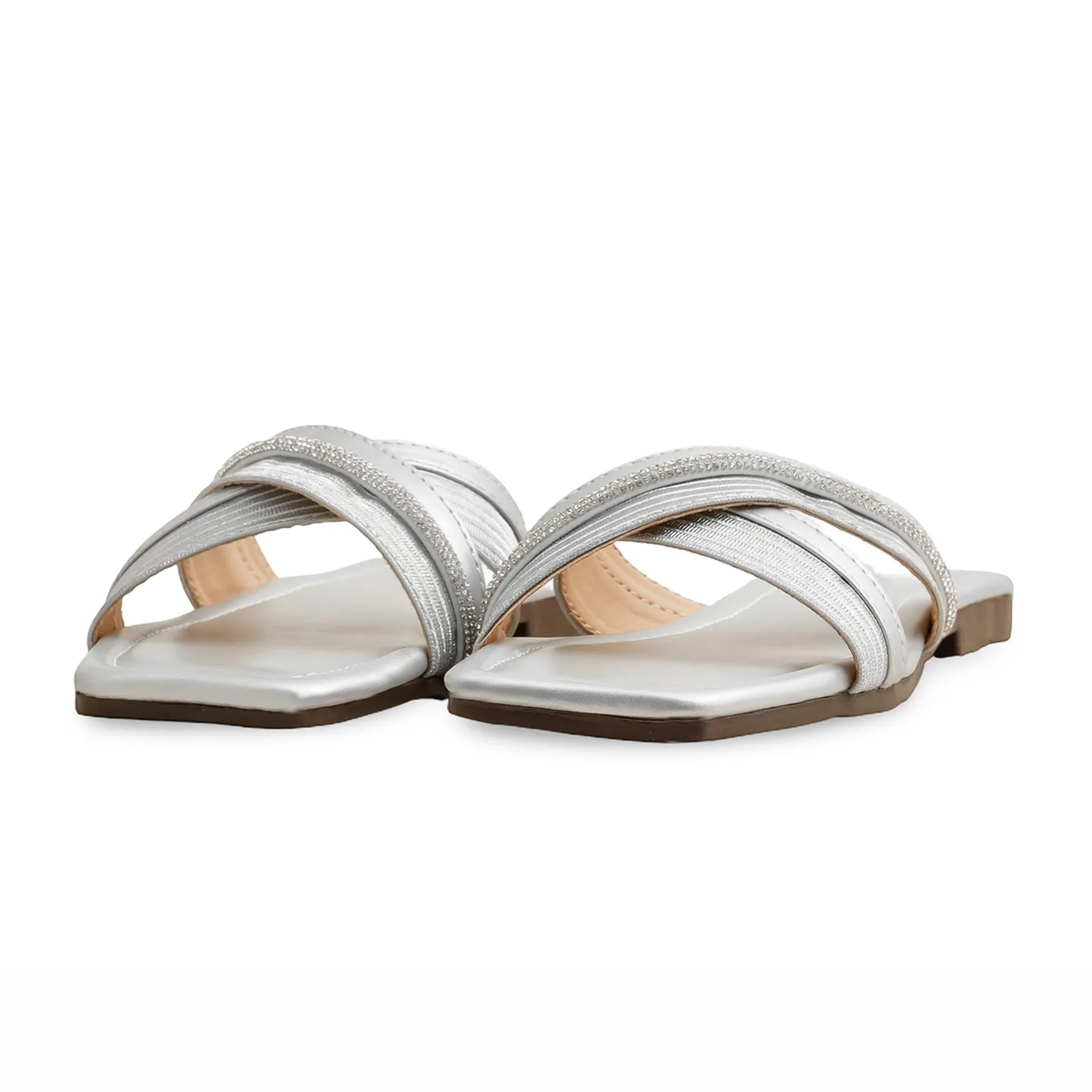Indoor Wear Lightweight Fit Silver Casual Women Slipper CL2139