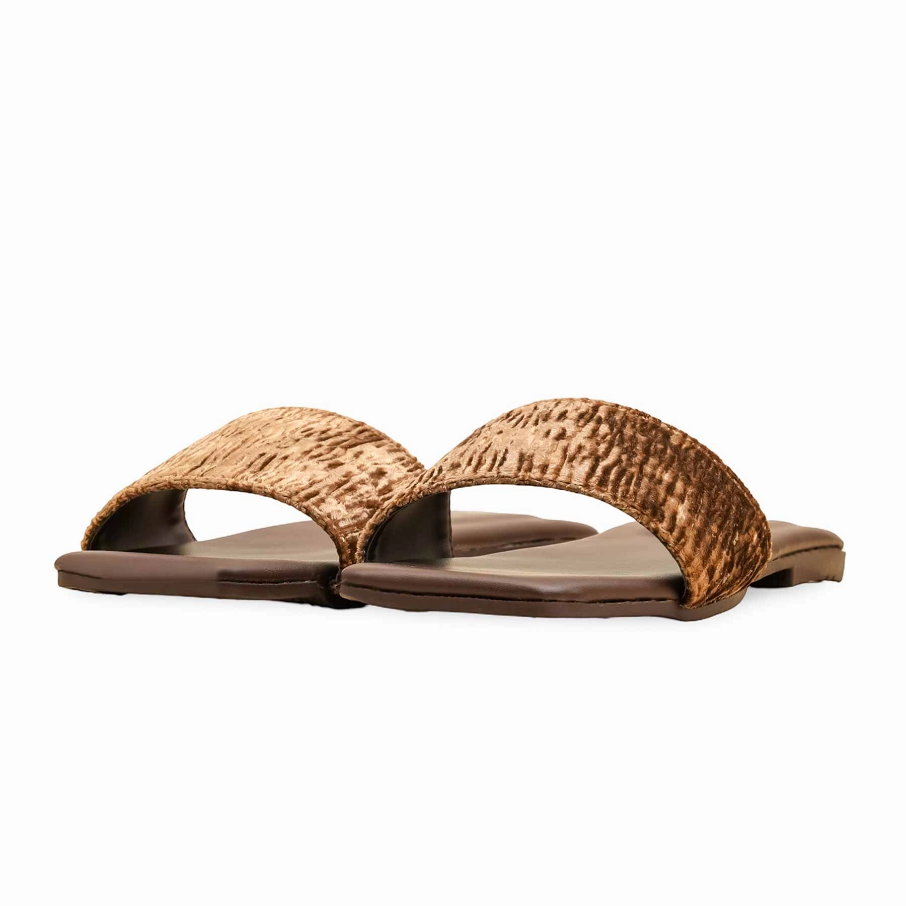 Slip-On Style Brown Casual Slipper For Women CL2127
