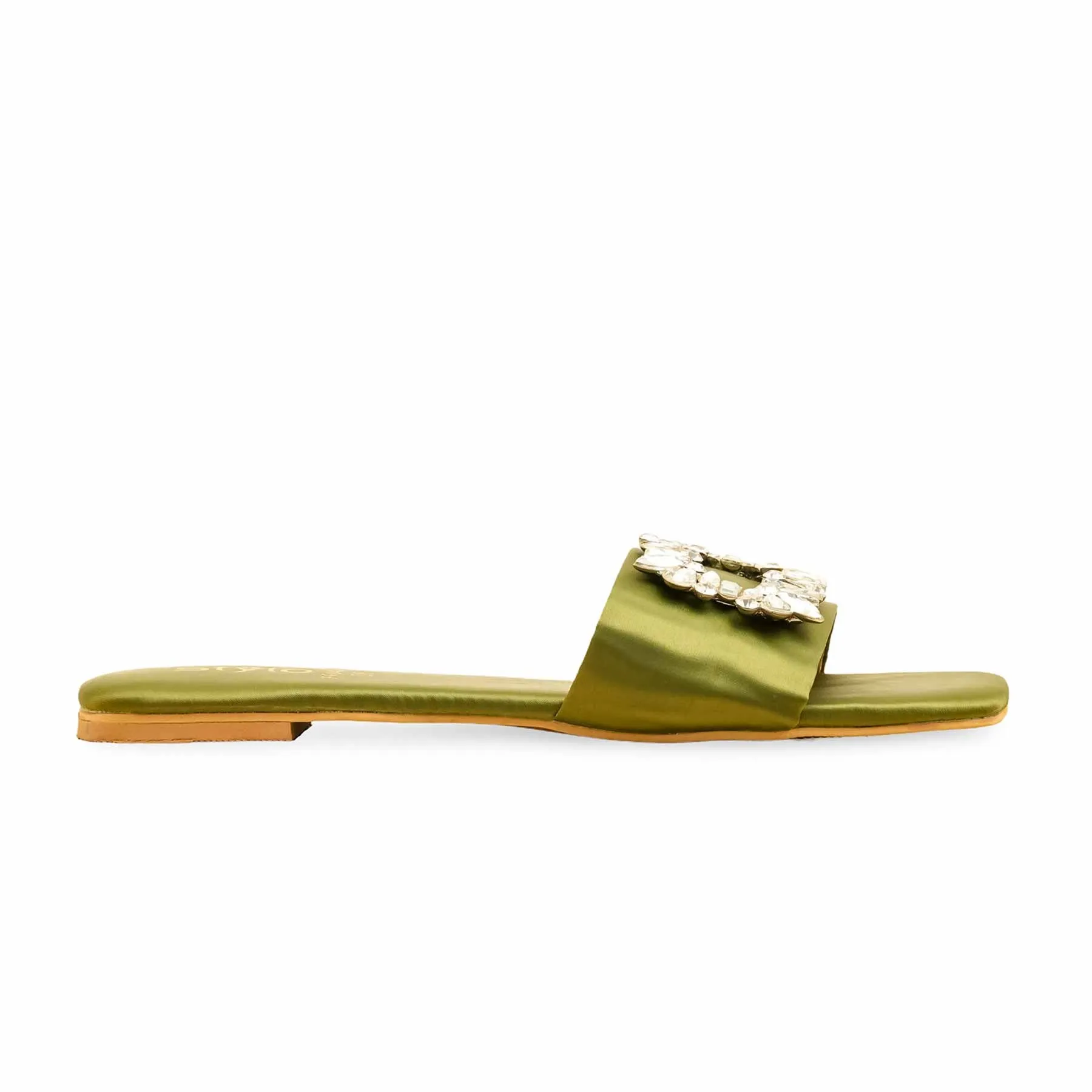 Olive Formal Women Slipper FR8422 Daily Fit