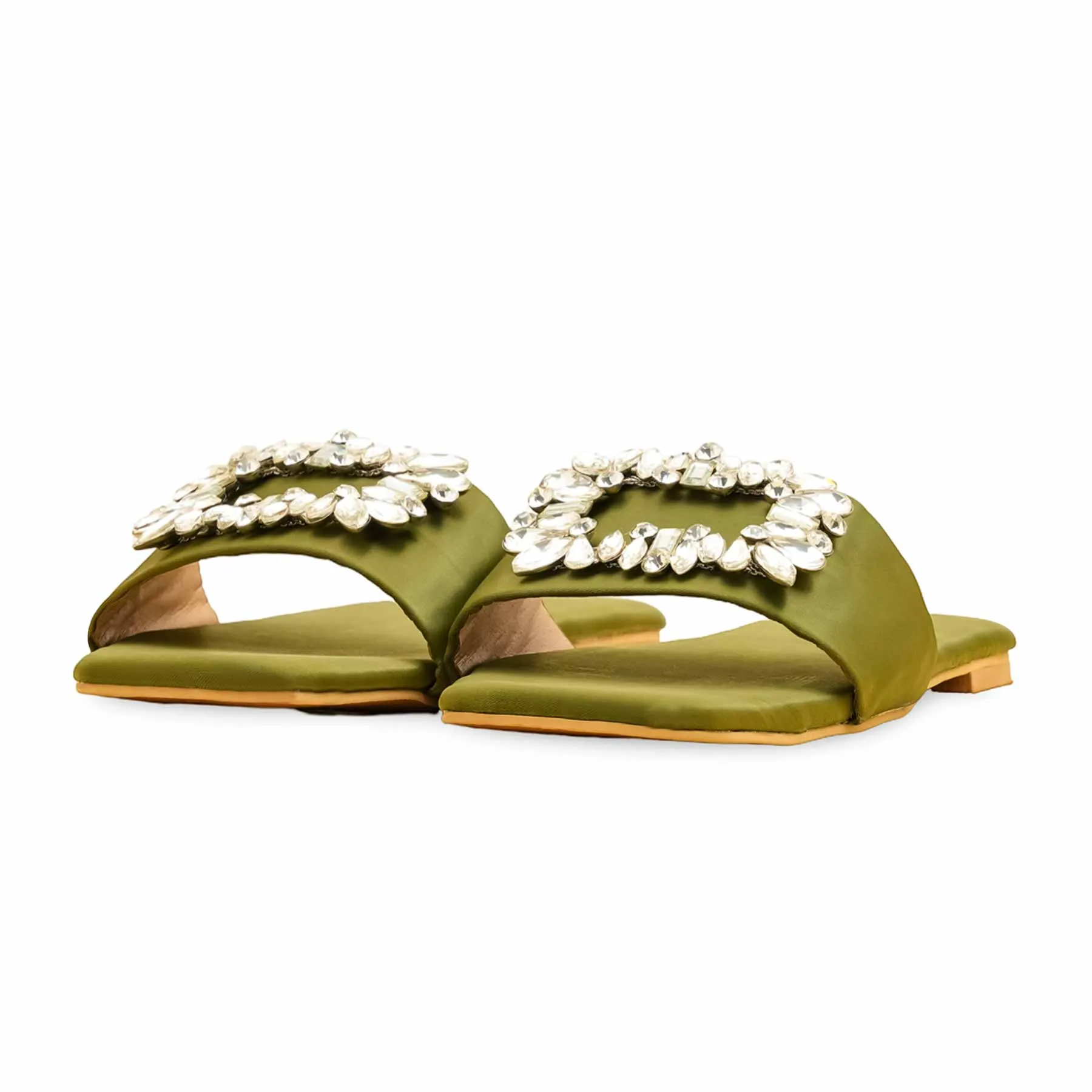 Olive Formal Women Slipper FR8422 Bay Glow Taste Tour