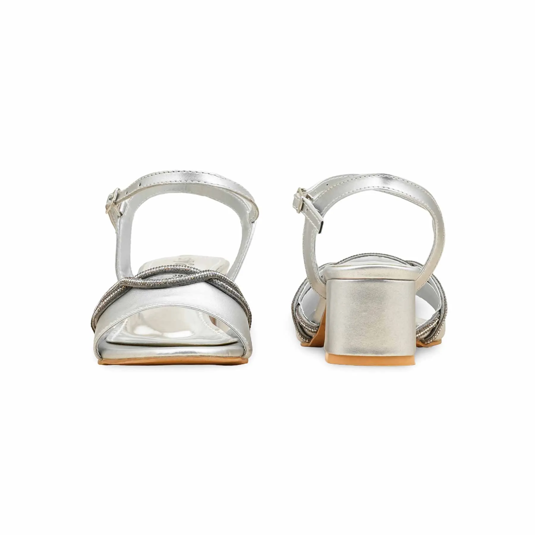 Silver Fancy Sandal For Women FN6158 Heat Safe