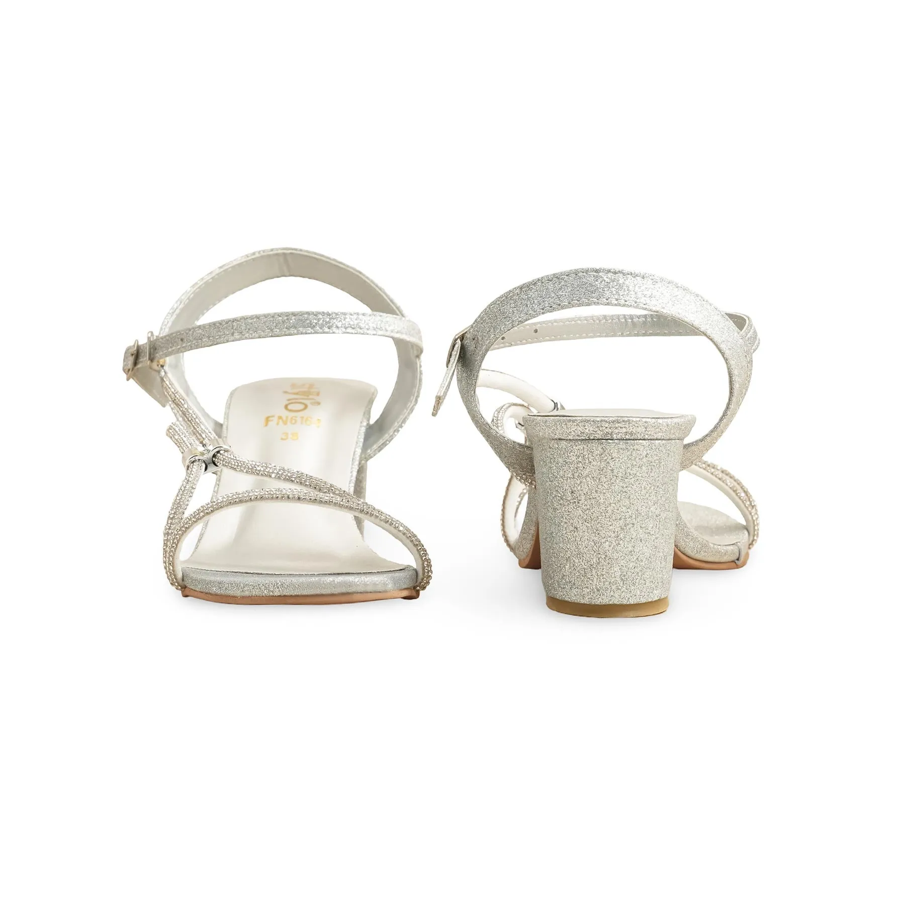 Silver Fancy Sandal FN6164 Night Party Trendy Pumps