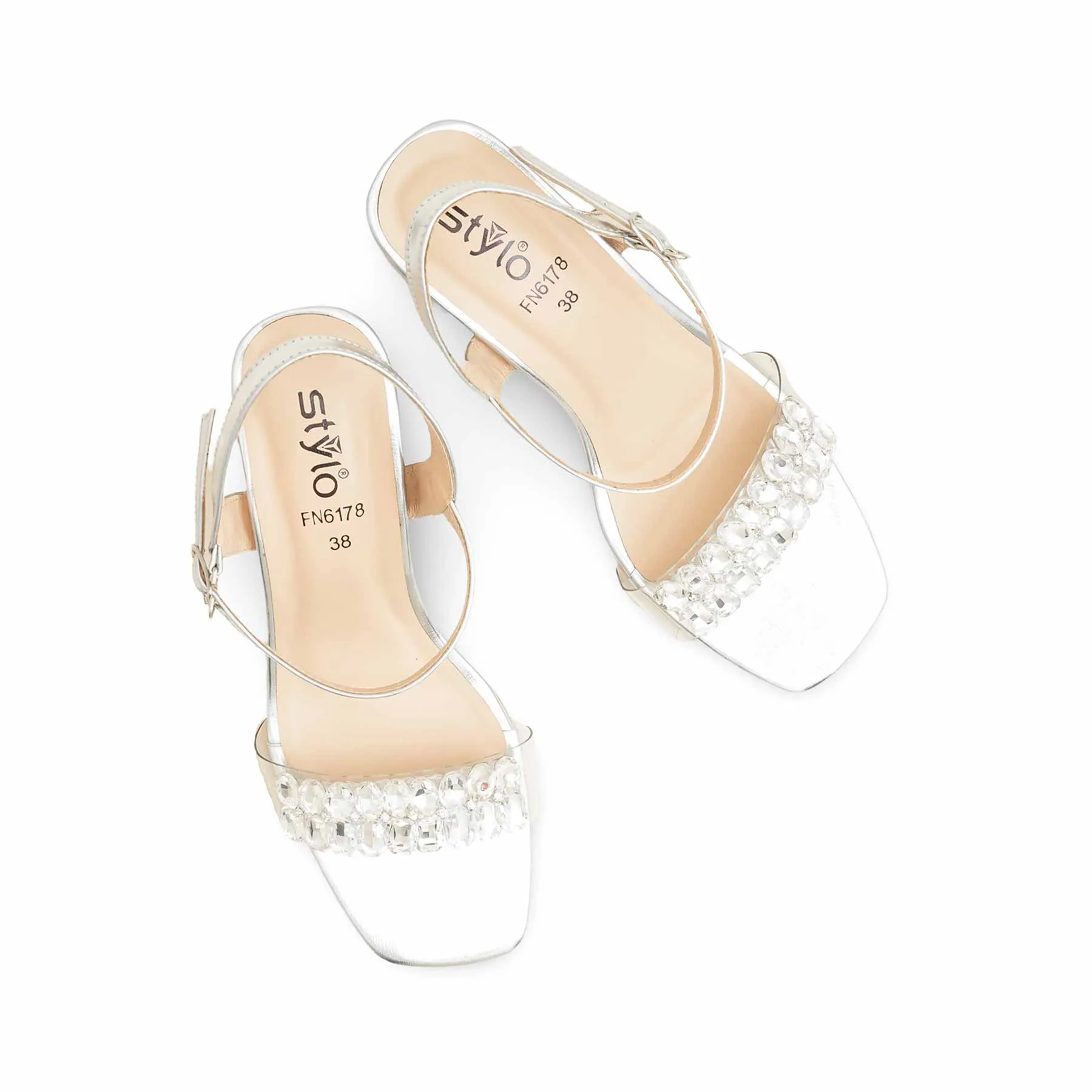 hypoallergenic Quick Change Silver Fancy Sandal For Ladies FN6178