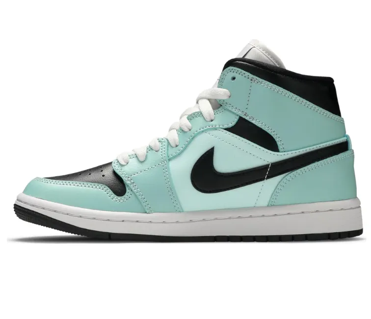 Quick piece Womens Nike Air Jordan 1 Mid (Aqua Blue Tint)