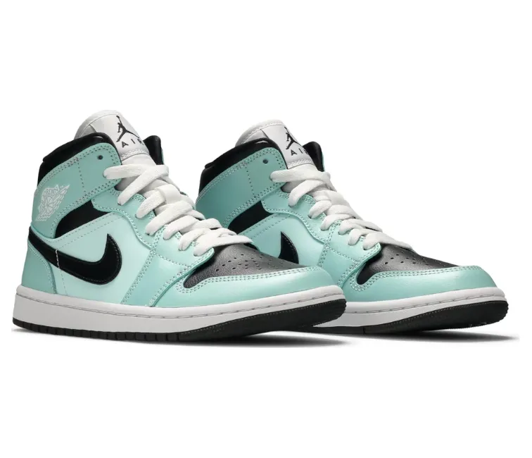 Womens Nike Air Jordan 1 Mid (Aqua Blue Tint) City Fit Comfort seekers