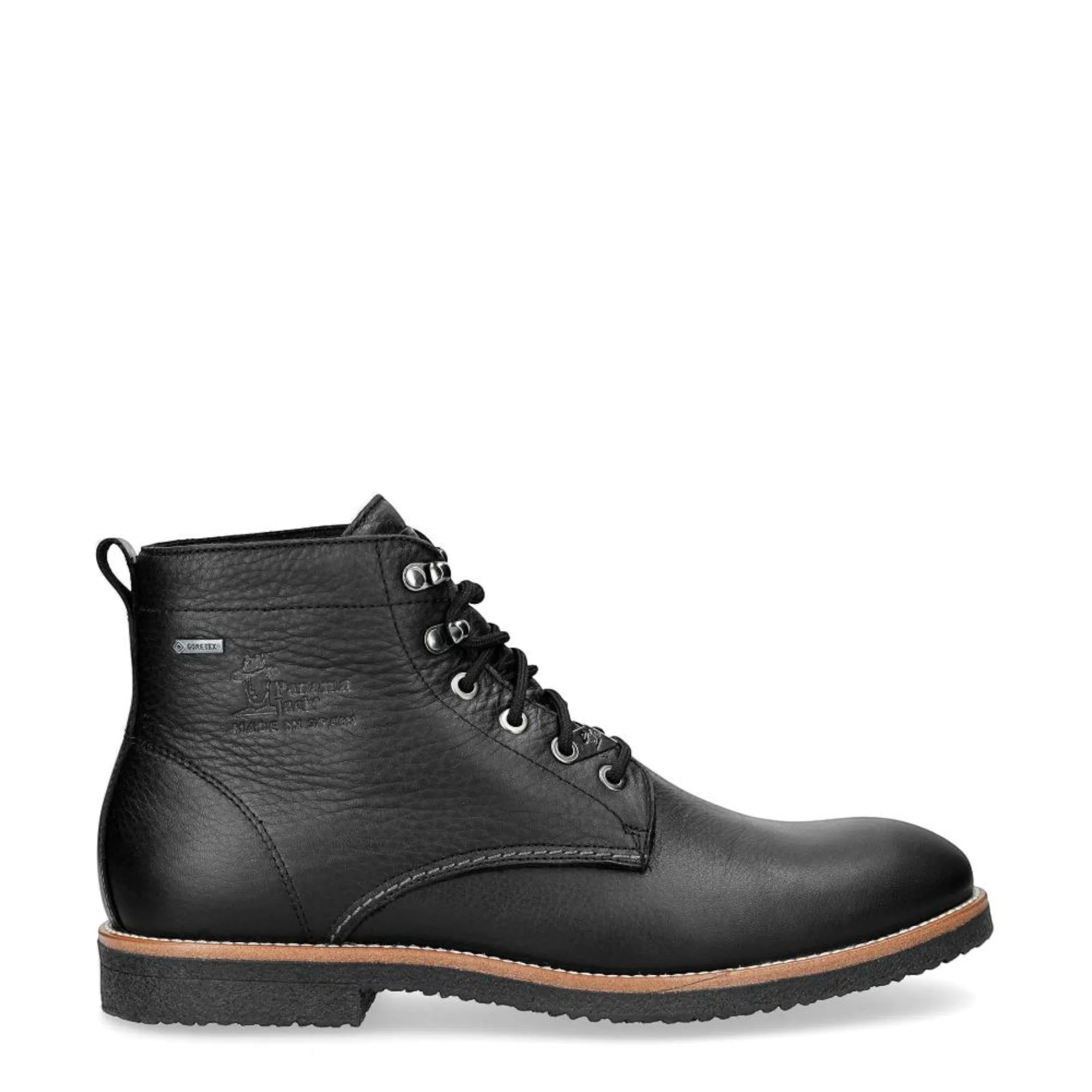 Rugged Built City Walking Low Profile Midsole Panama Jack Men's Glasgow GTX C3 Black Waterproof Leather Ankle Boots