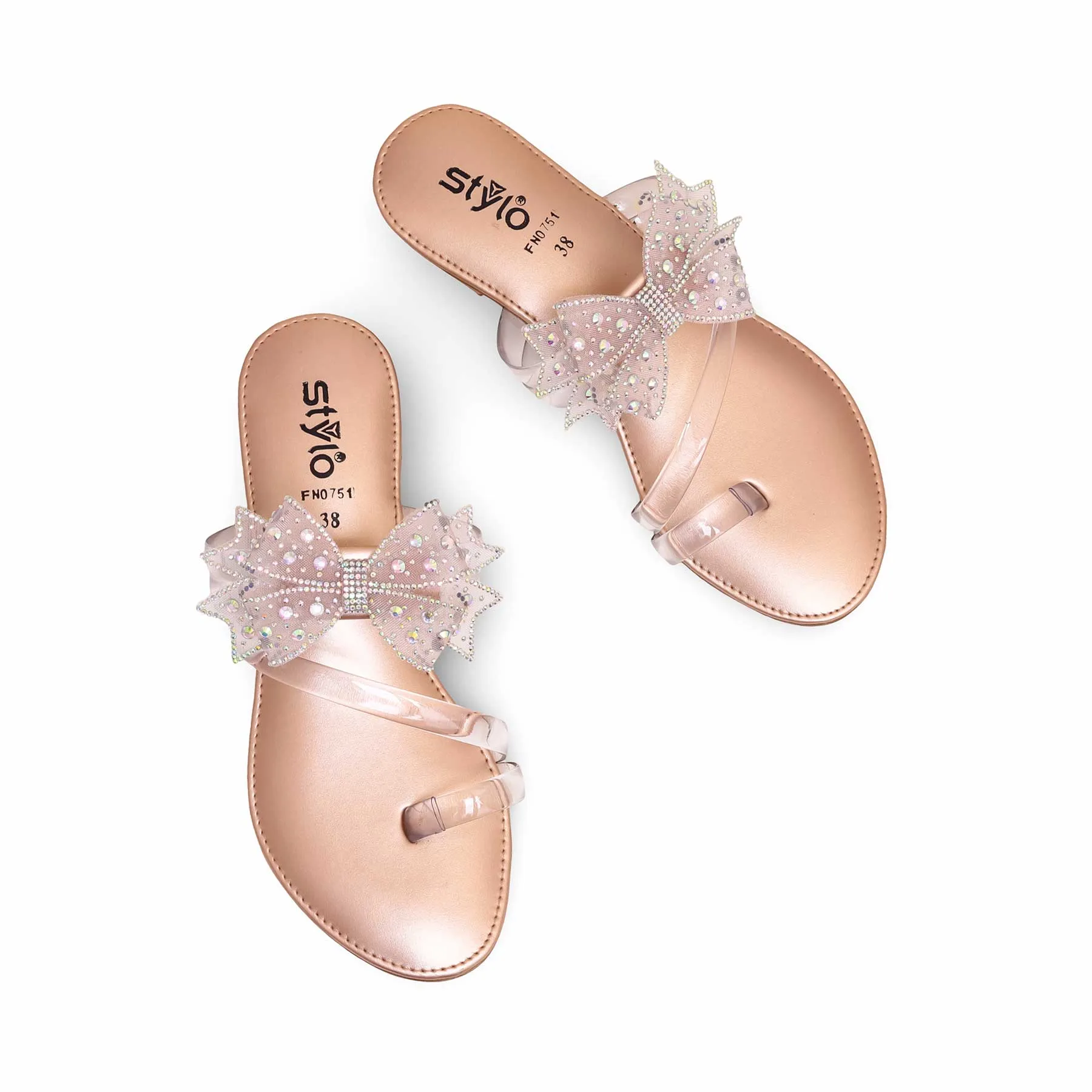 Peach Fancy Chappal FN0751 Bold Statement No Slip