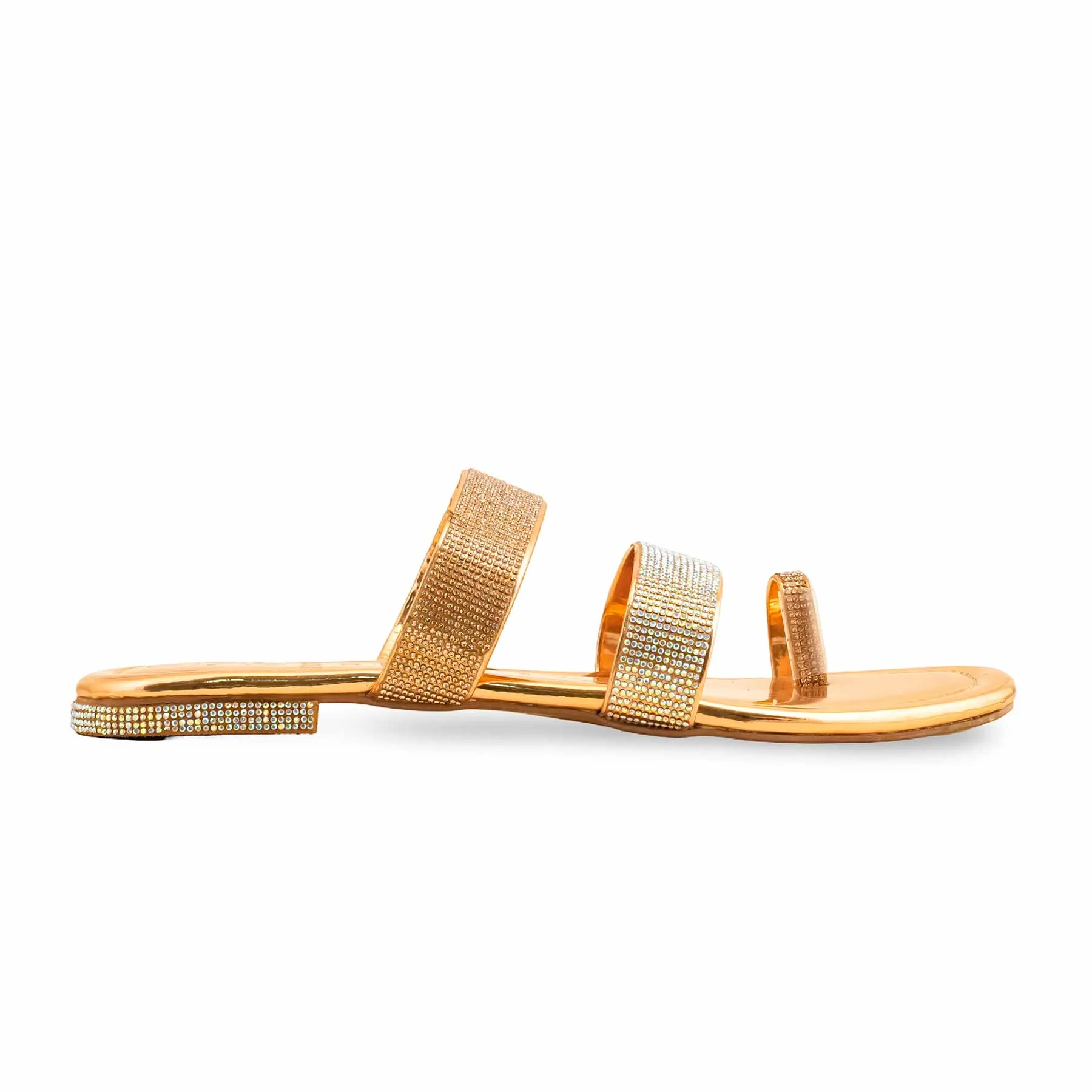 Leaf Lane Peach Fancy Chappal For Women FN0798