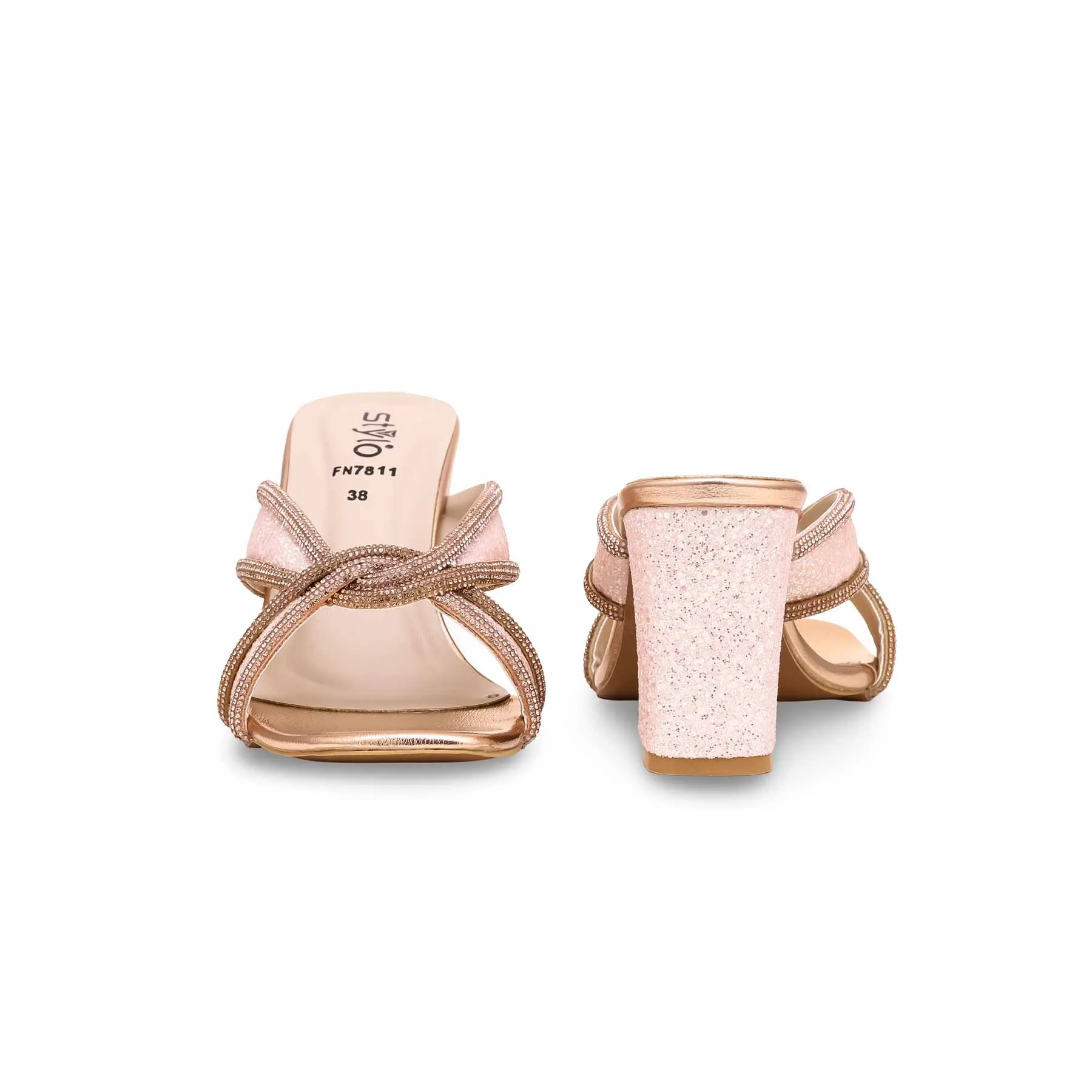 Designer Style Peach Fancy Slipper FN7811