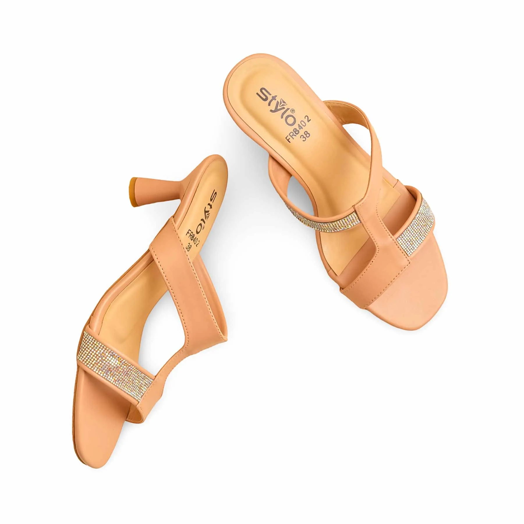 Peach Formal Slipper FR8402 Open Toe Heels