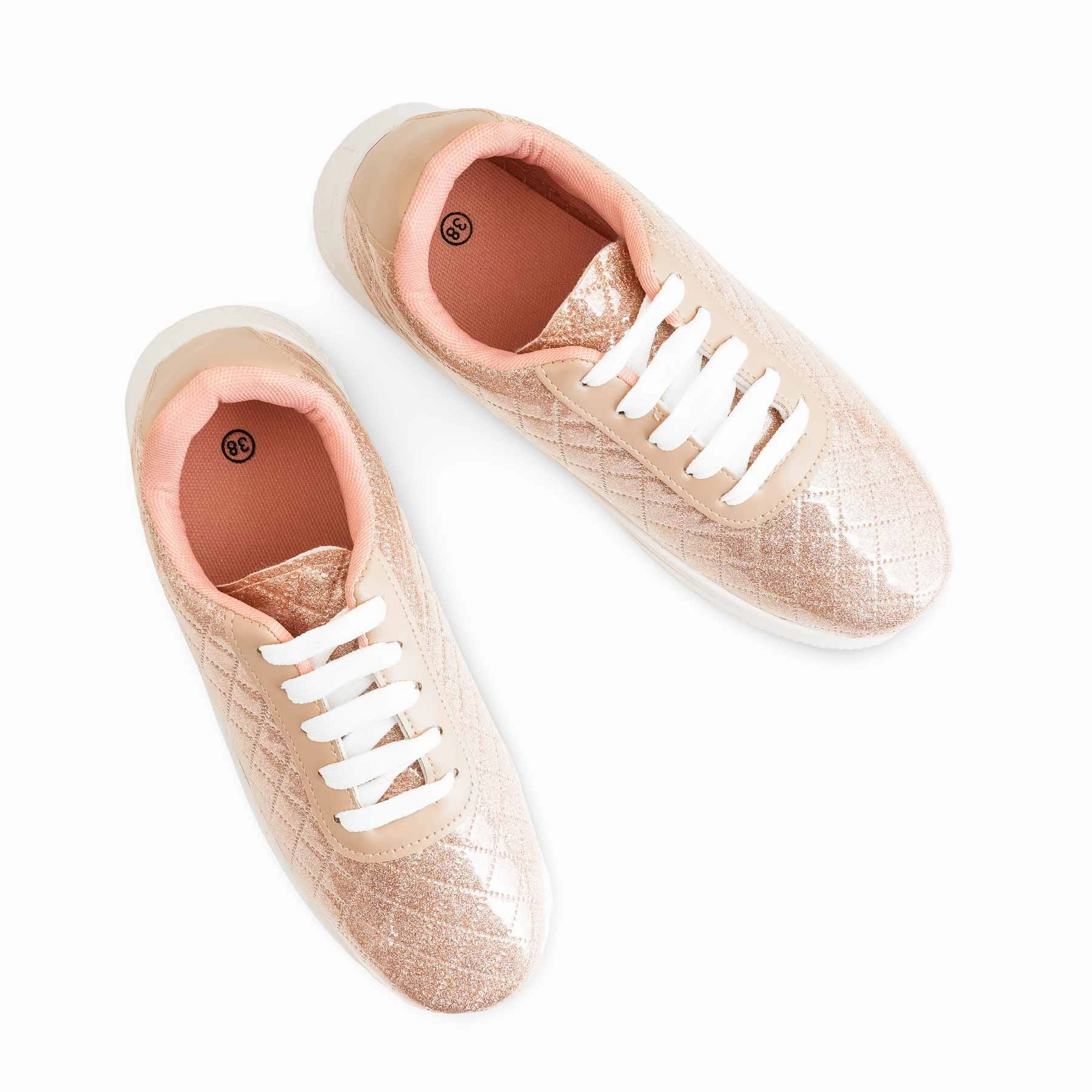 Base Support Gel Infused Cushioning Peach Casual Sneaker AT7406