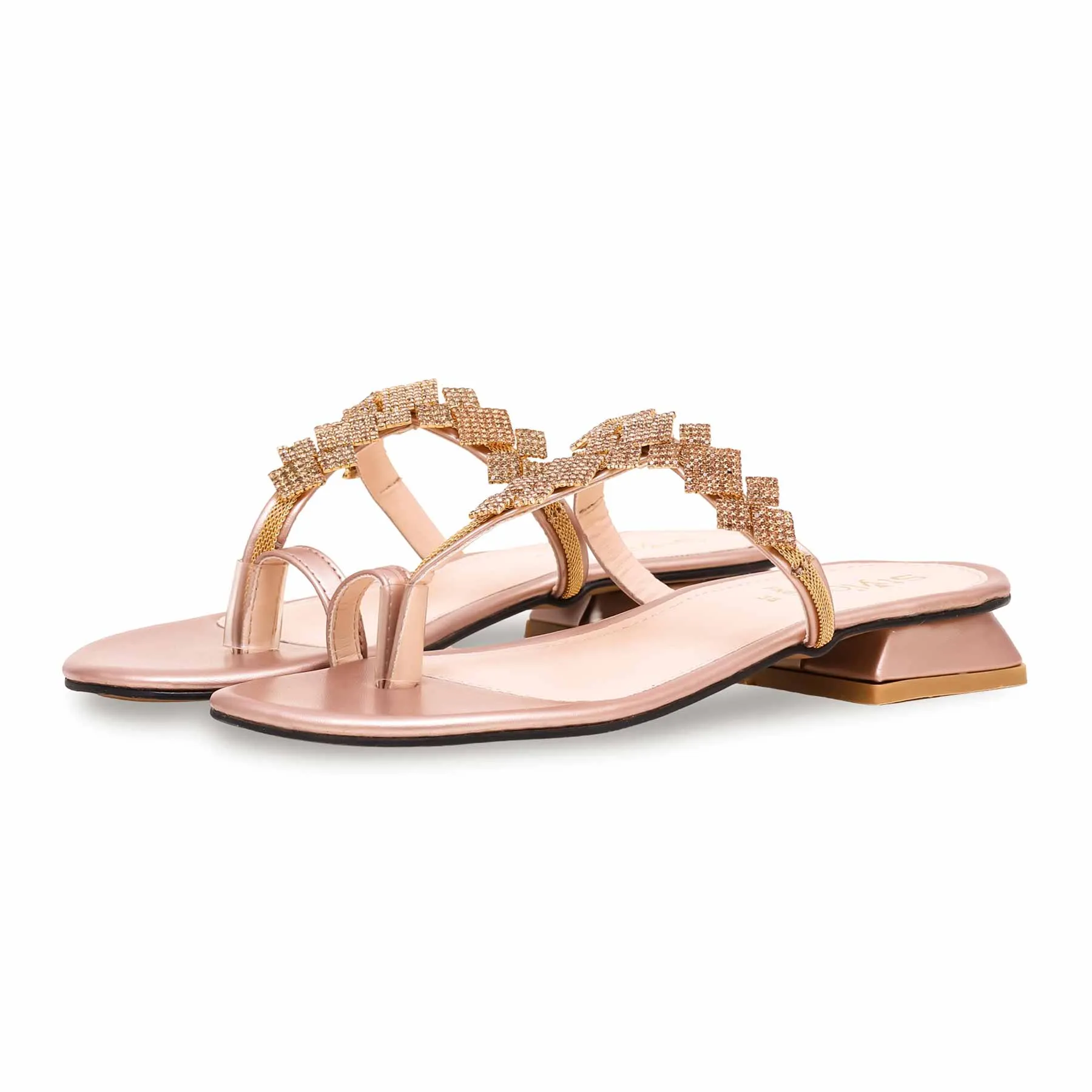 Glamour Sandals hypoallergenic Golden Fancy Chappal FN0729