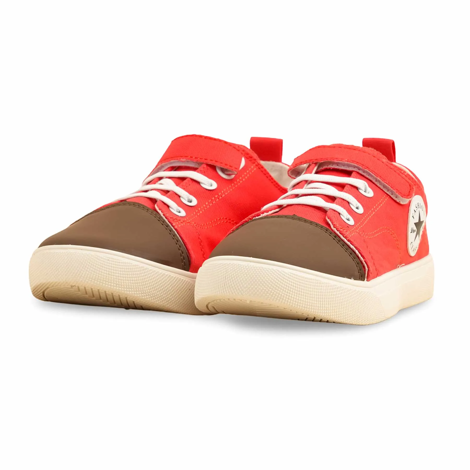 Abrasion Resistant Materials Ground Feel Red Casual Sneaker For Women AT7401