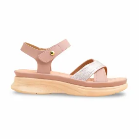 Fashionable Wear Designer Appeal Pink Formal Sandal For Ladies PU0587