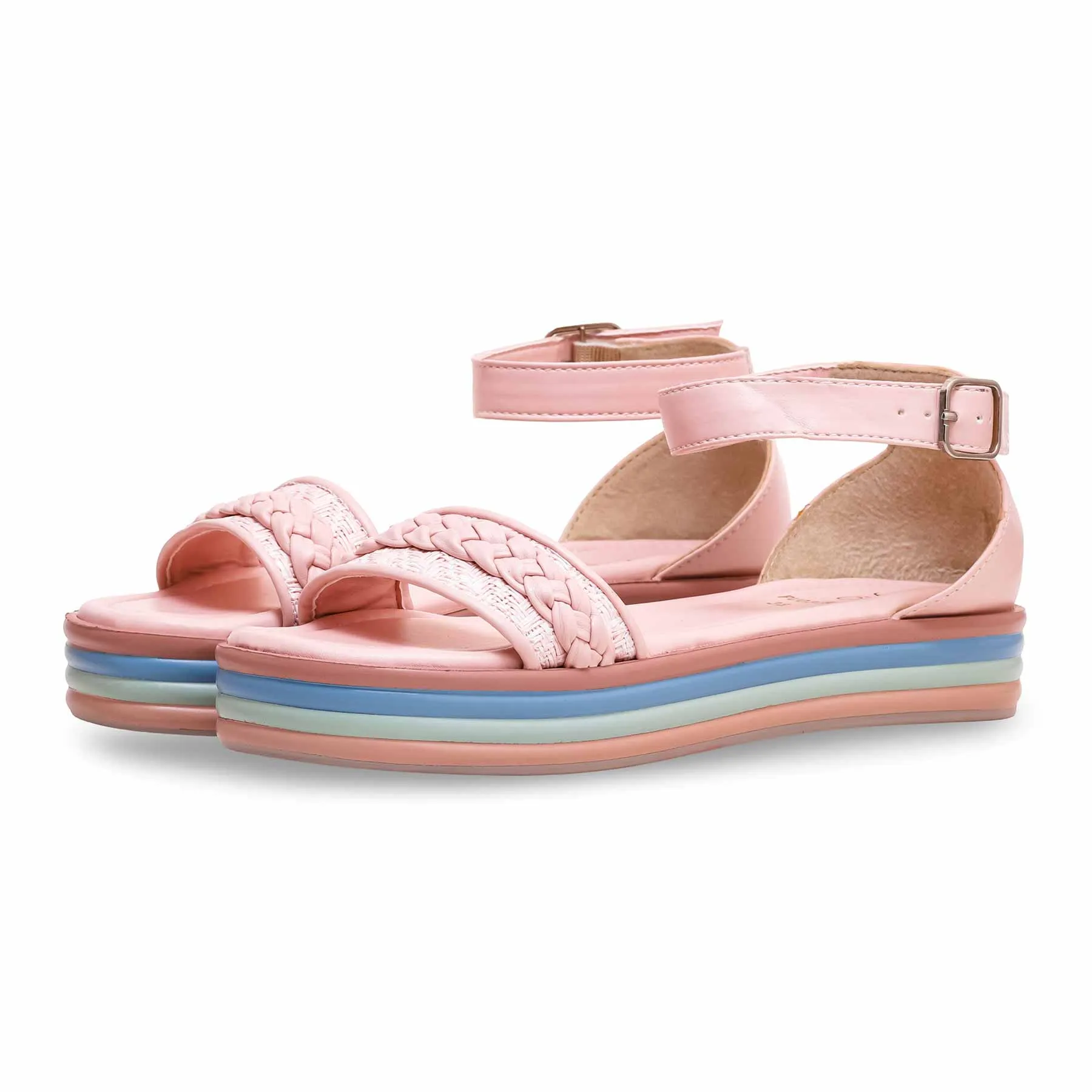 Casual Pumps Fashionable Pumps Pink Formal Sandal PU0329