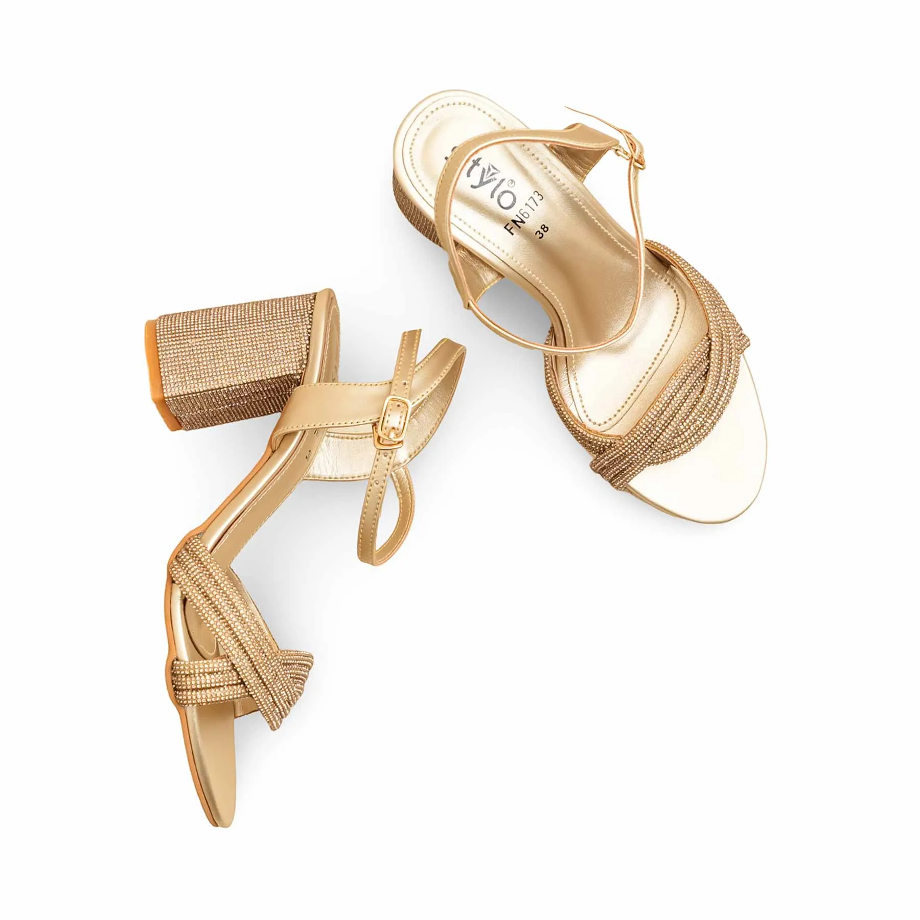 Effortless Style Golden Fancy Sandal FN6173