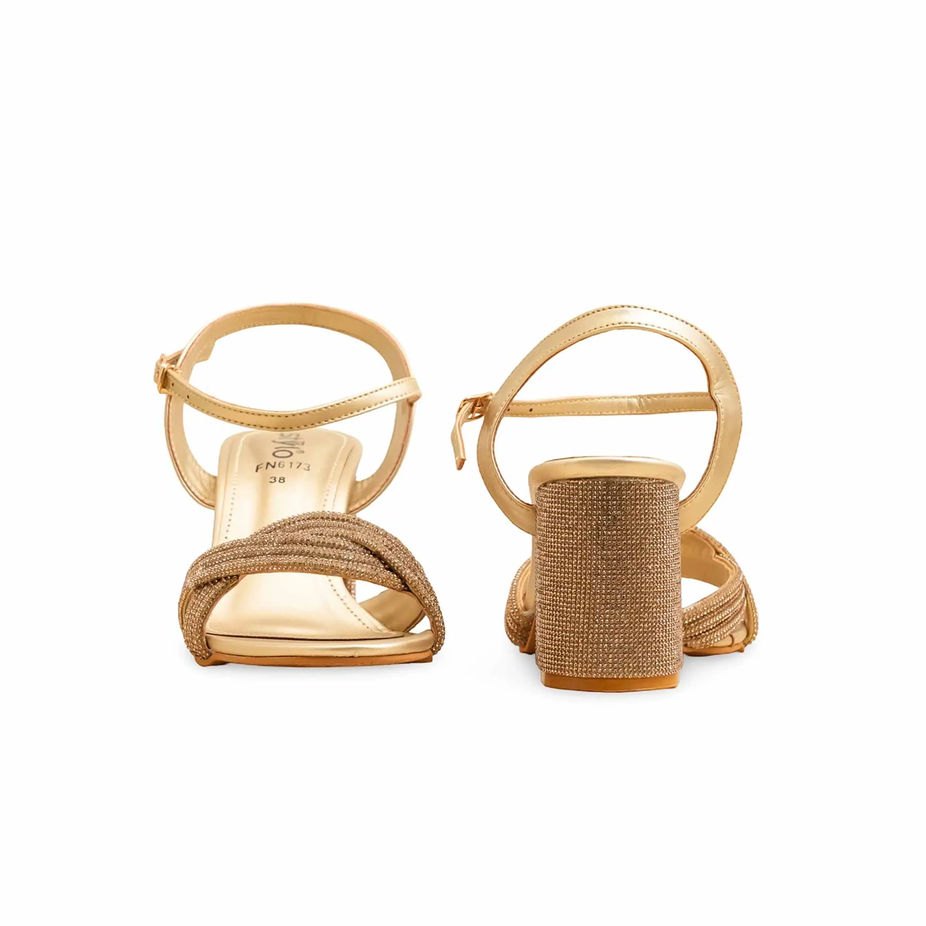 Elegant Heels Skin care Golden Fancy Sandal FN6173